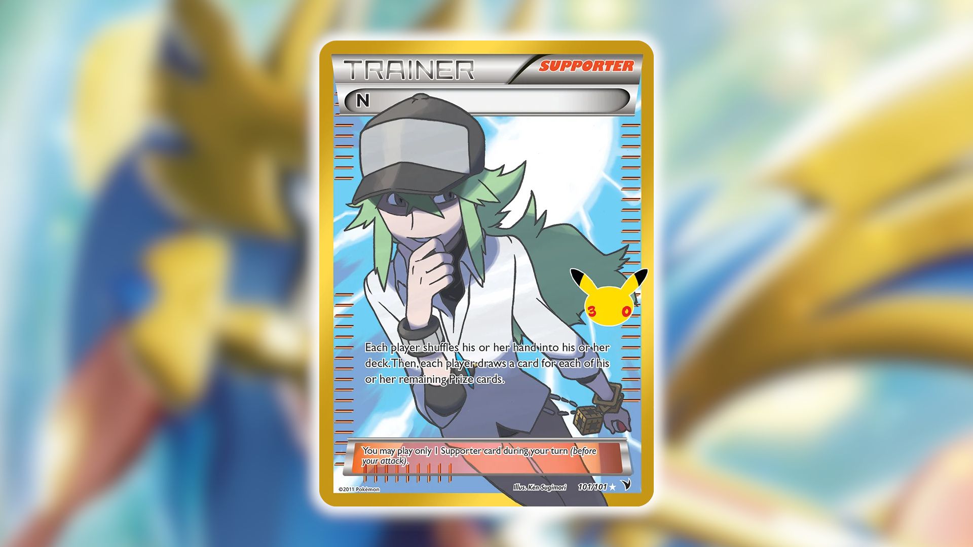 N supporter card pictured in anniversary coverage