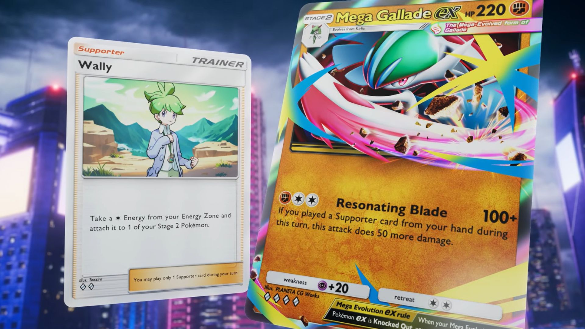 Mega Gallade ex reveal image for Pokemon TCG Pocket Ruler of the Skies