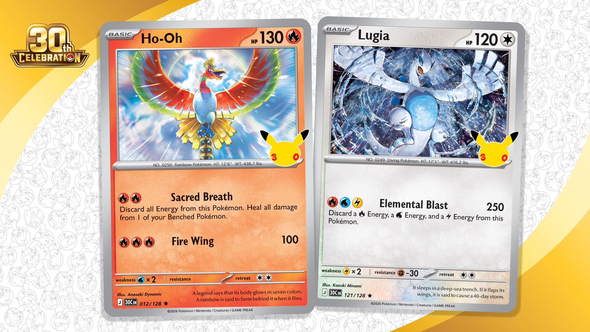 Pokémon TCG reveals Lugia and Ho-Oh cards for the 30th Celebration expansion
