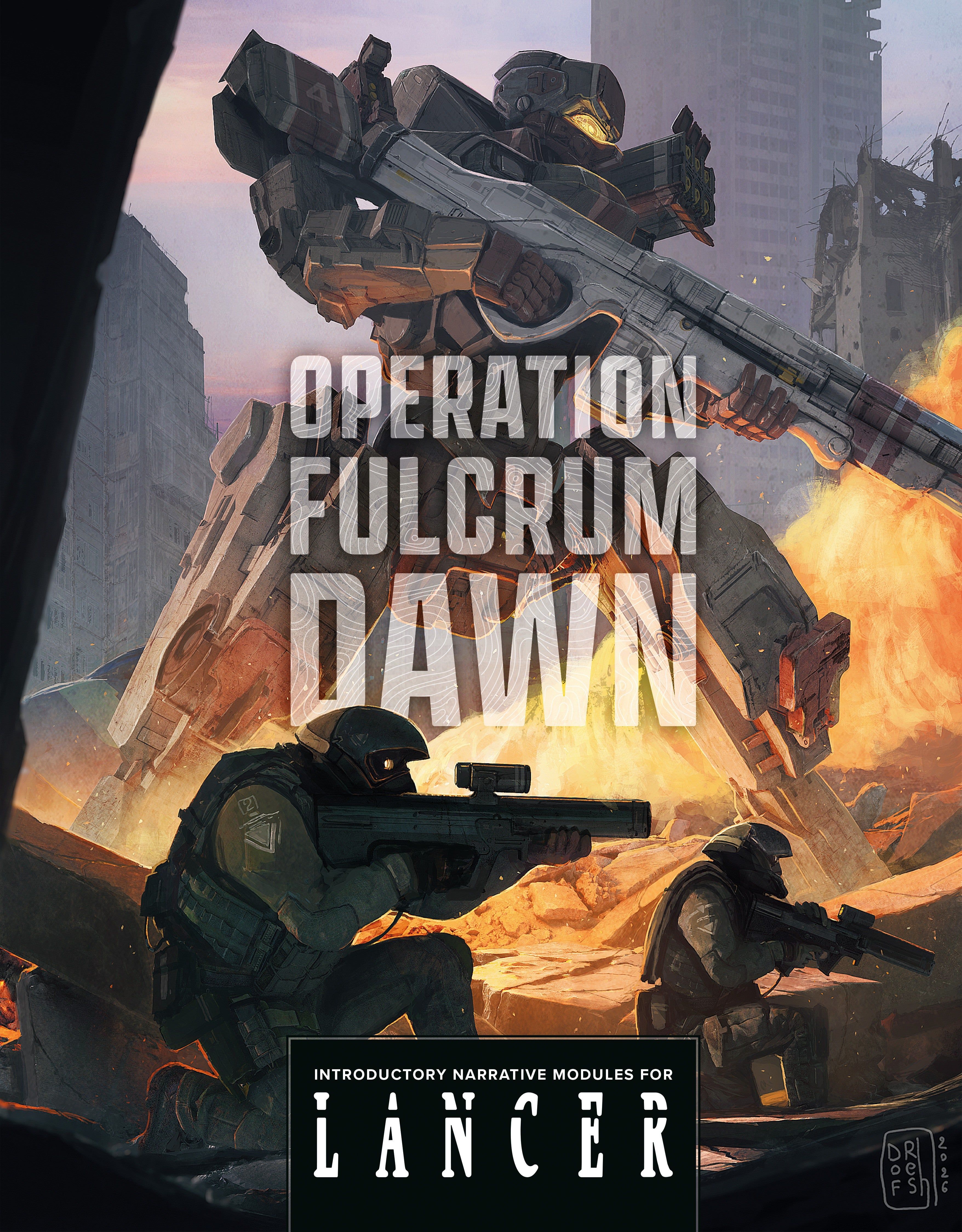 Operation Fulcrum Dawn cover art for Lancer