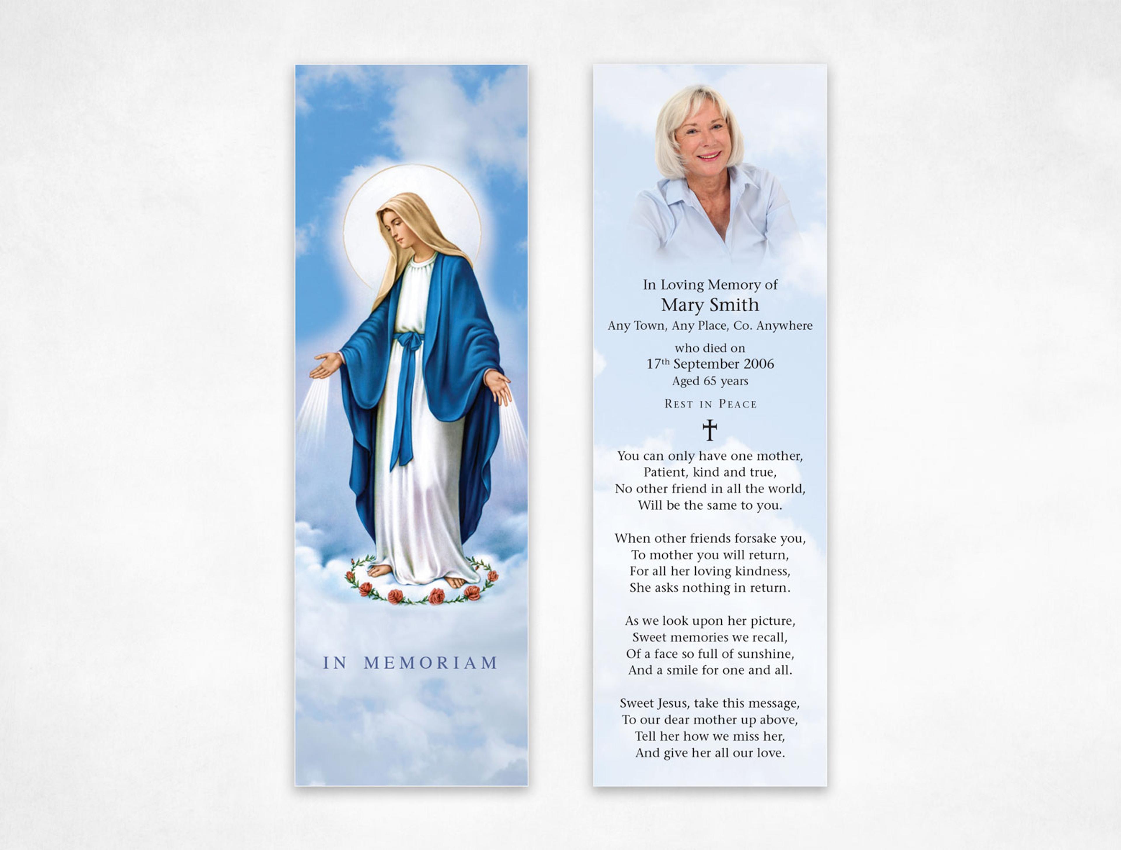 Custom Memorial Funeral Bookmarks