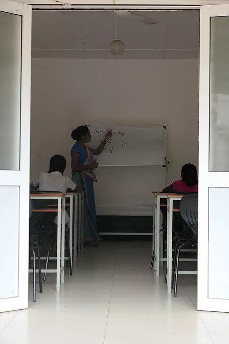 Nangi visiting the Viharamahadevi Orphanage in Sri Lanka