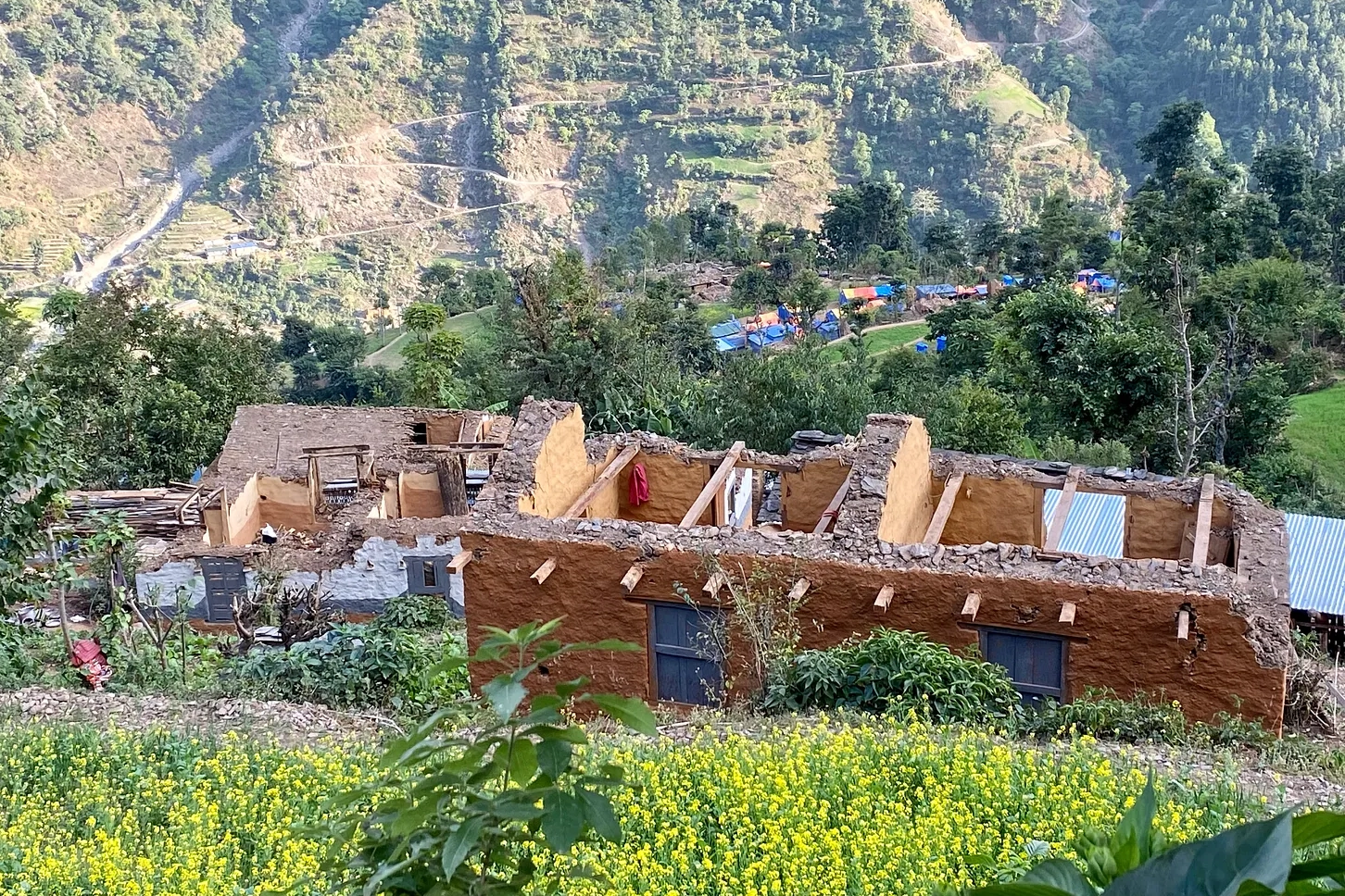 Many houses were severely damaged but remained standing after the earthquake centred in Jajarkot district in 2023.