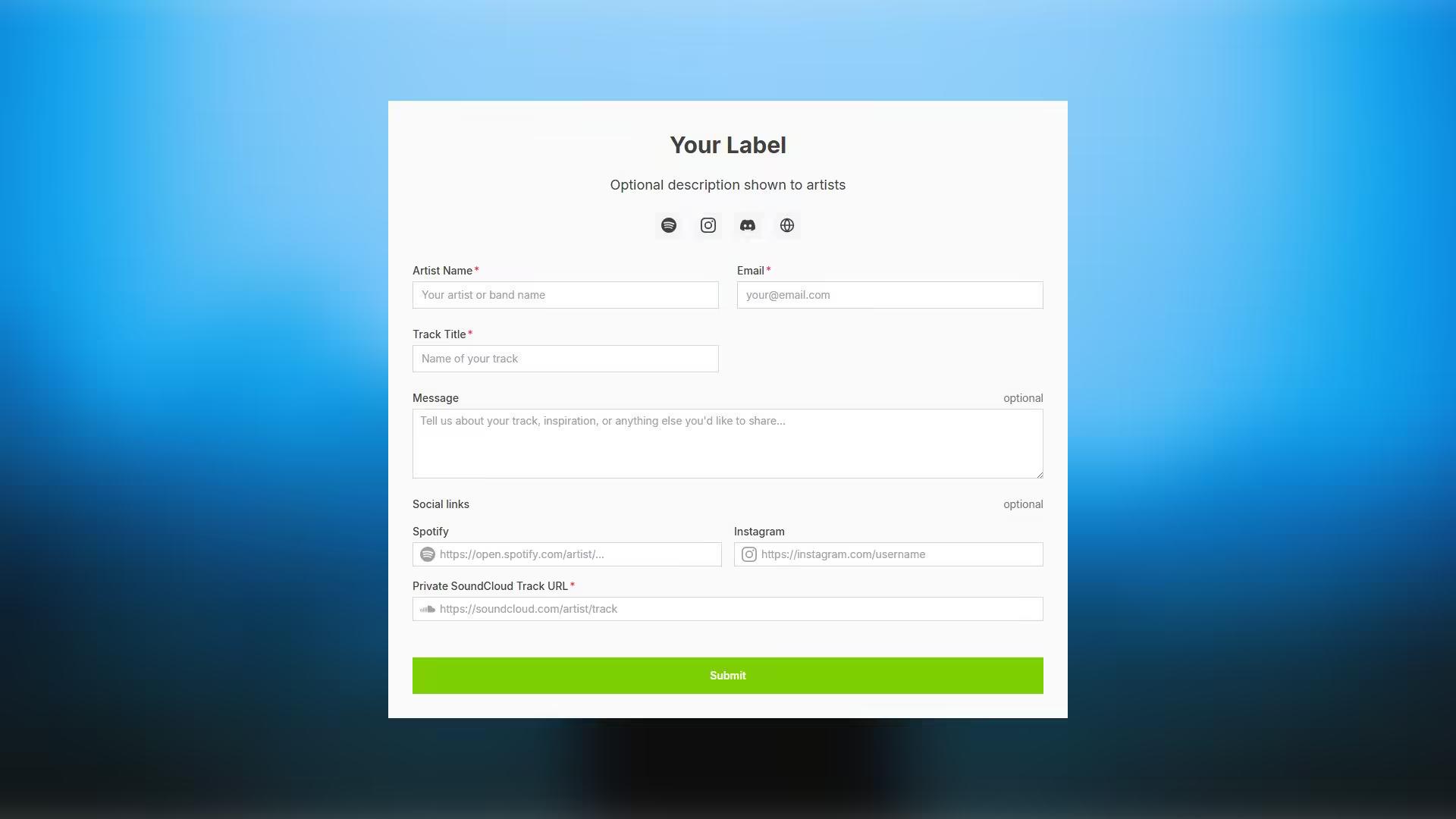 Calmo Submission form