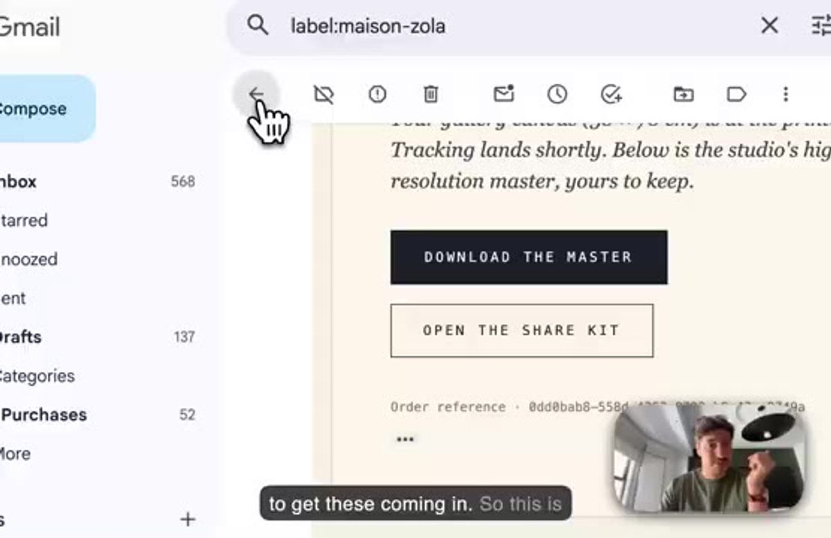 an automated Maison Zola order email sent through Resend with the high-resolution master