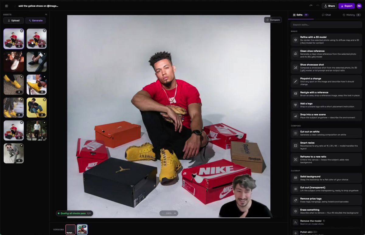 The corrected AI product photo with matching yellow color and text running the right way