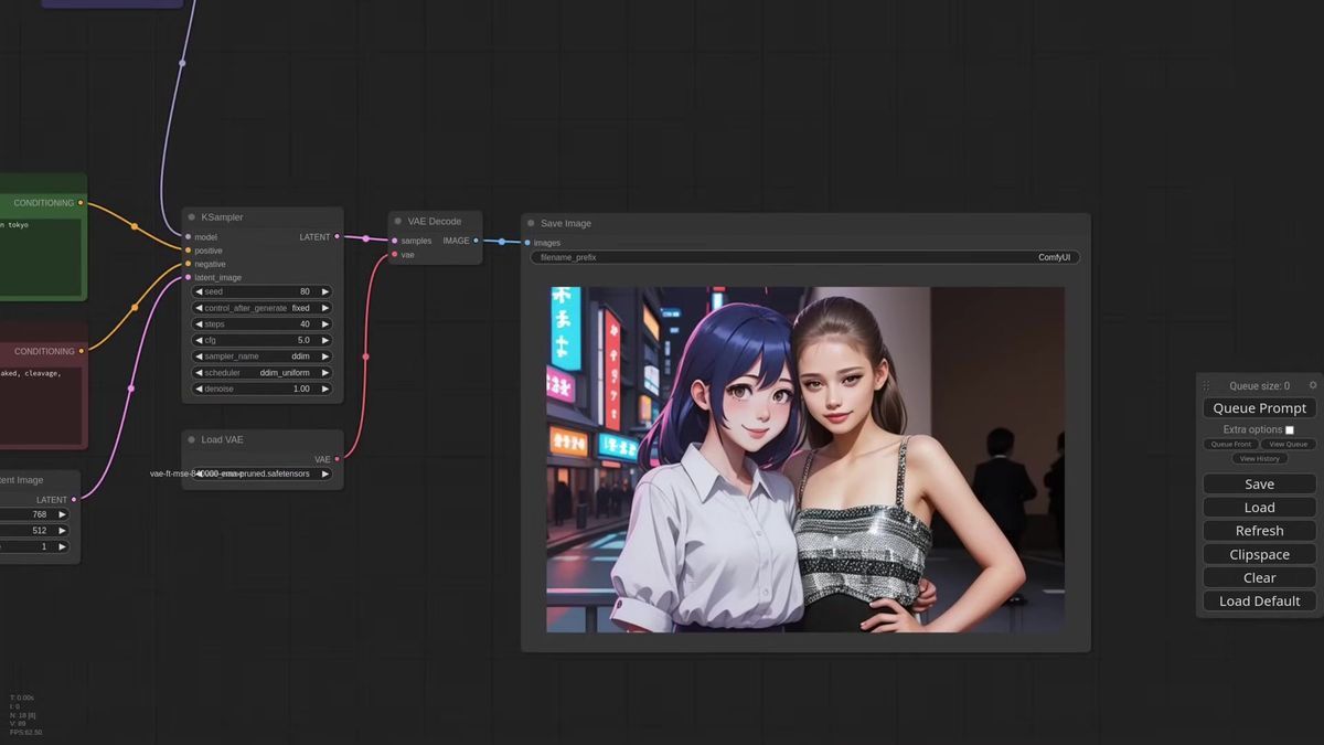ComfyUI workflow stacking a conditioning set mask node on top of attention-masked IPAdapter references to recolor one ma