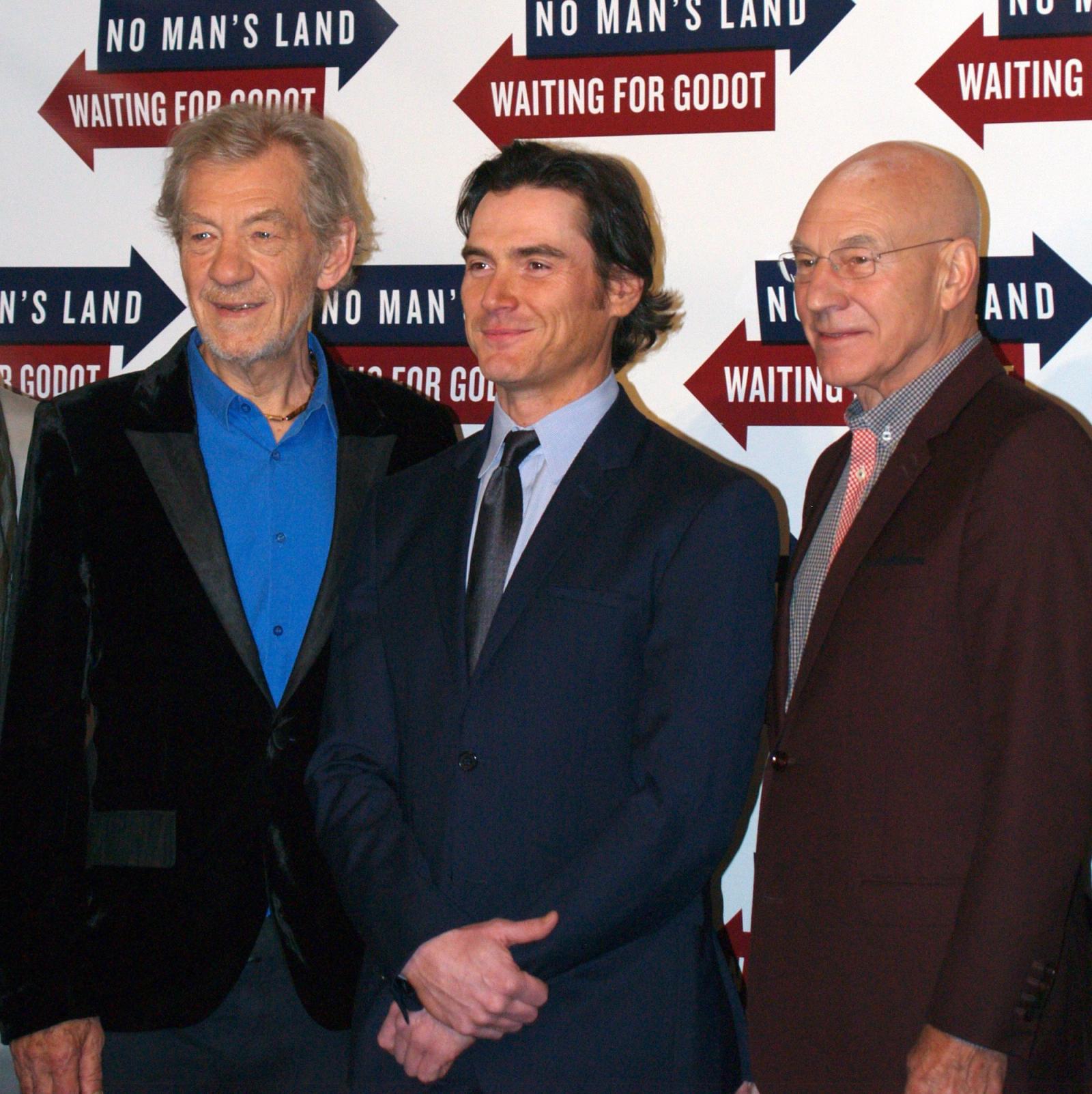 Ian McKellen, Billy Crudup and Patrick Stewart at the press event for Waiting for Godot and No Man’s Land, New York, 2013.