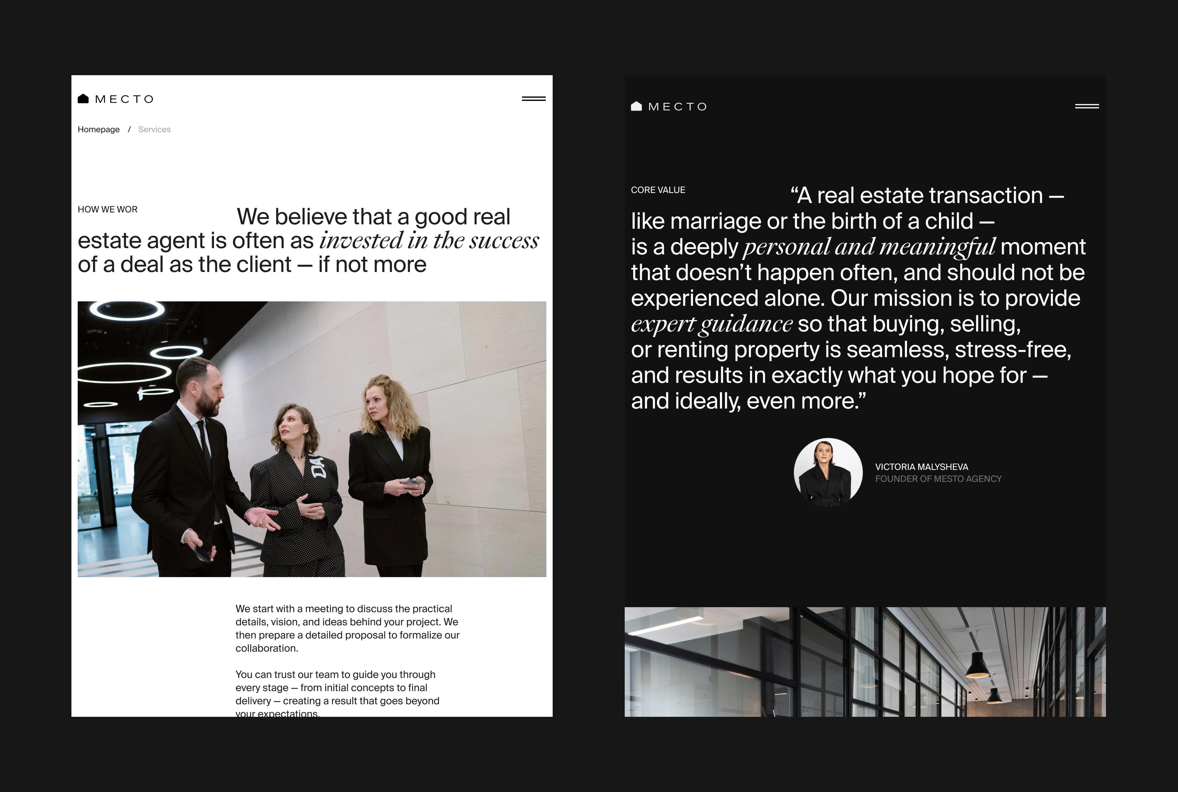 Mesto mobile services page and agency mission statement