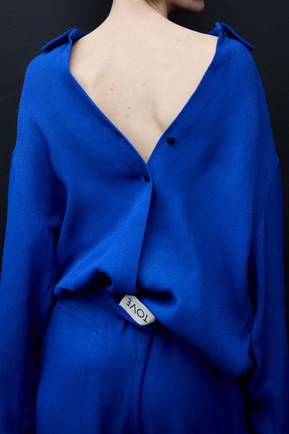 Model from the back wearing Yves Klein Blue Co Ord