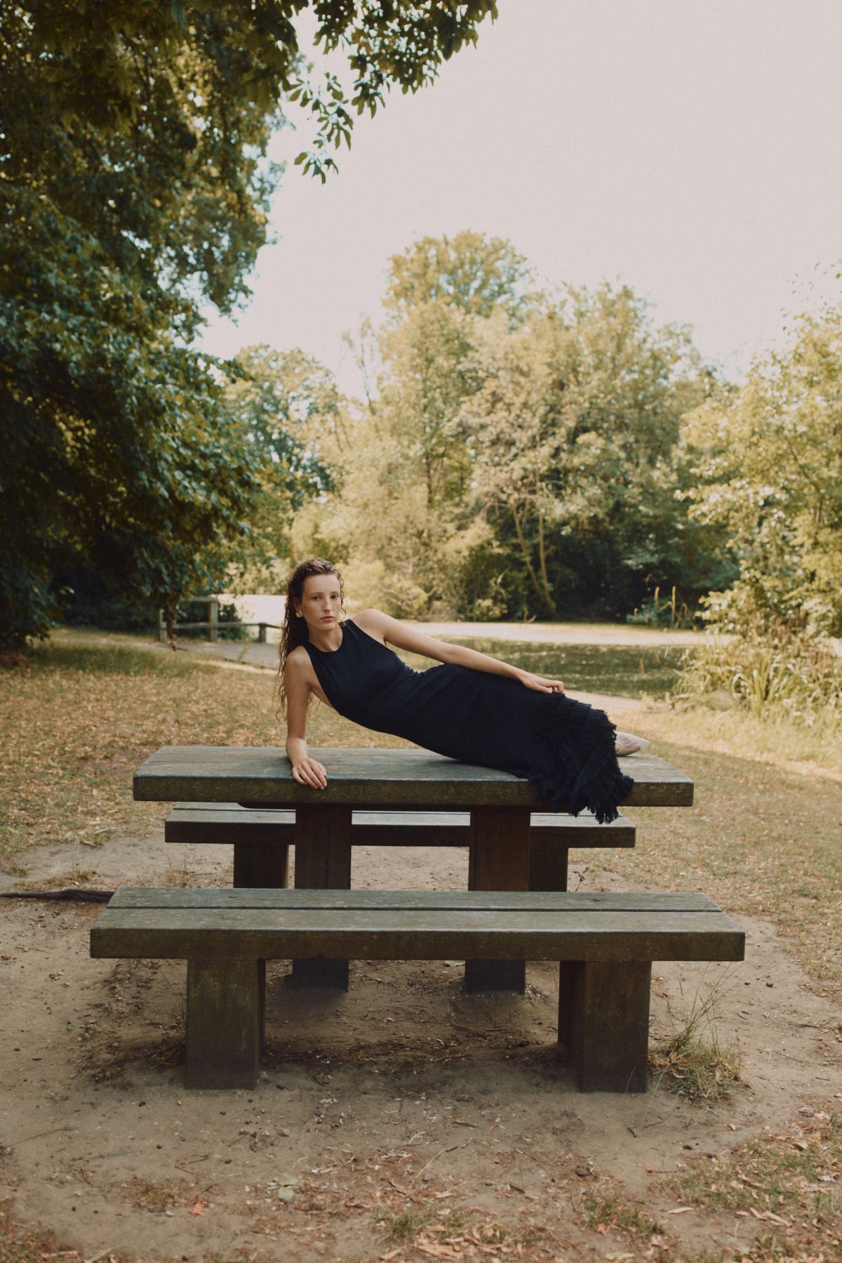 Woman lying on table