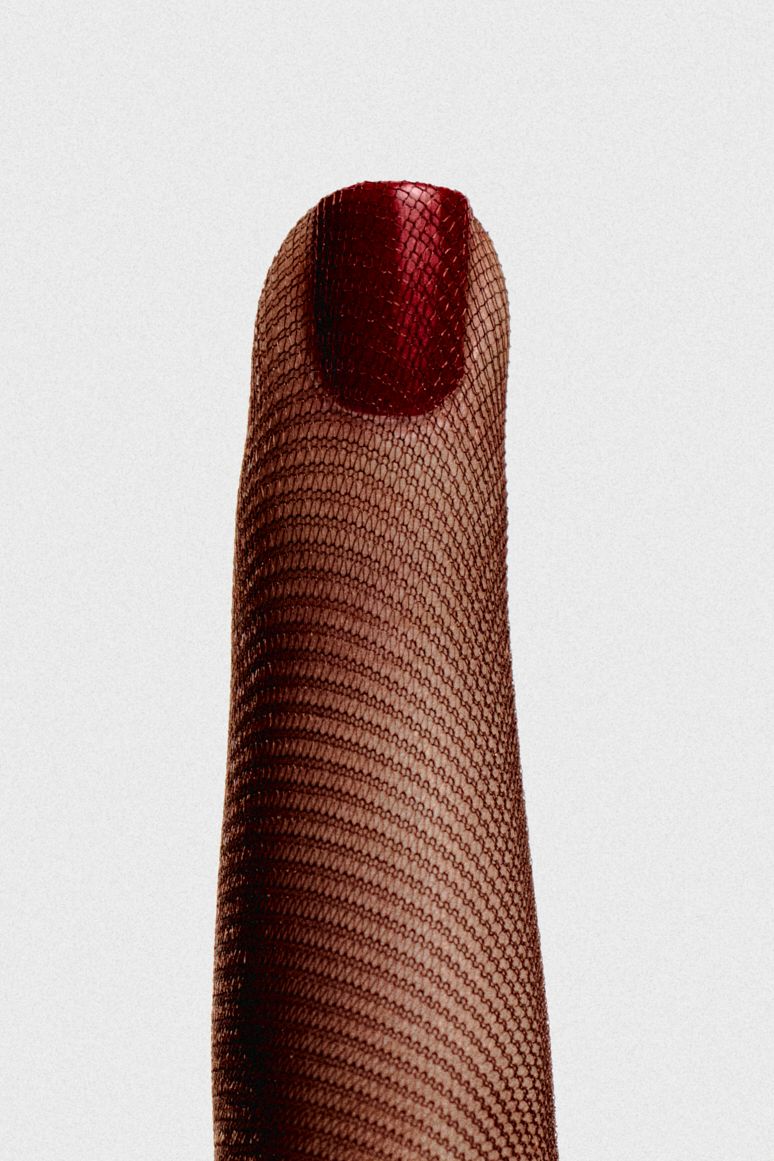 nailpolish and fishnet stockings