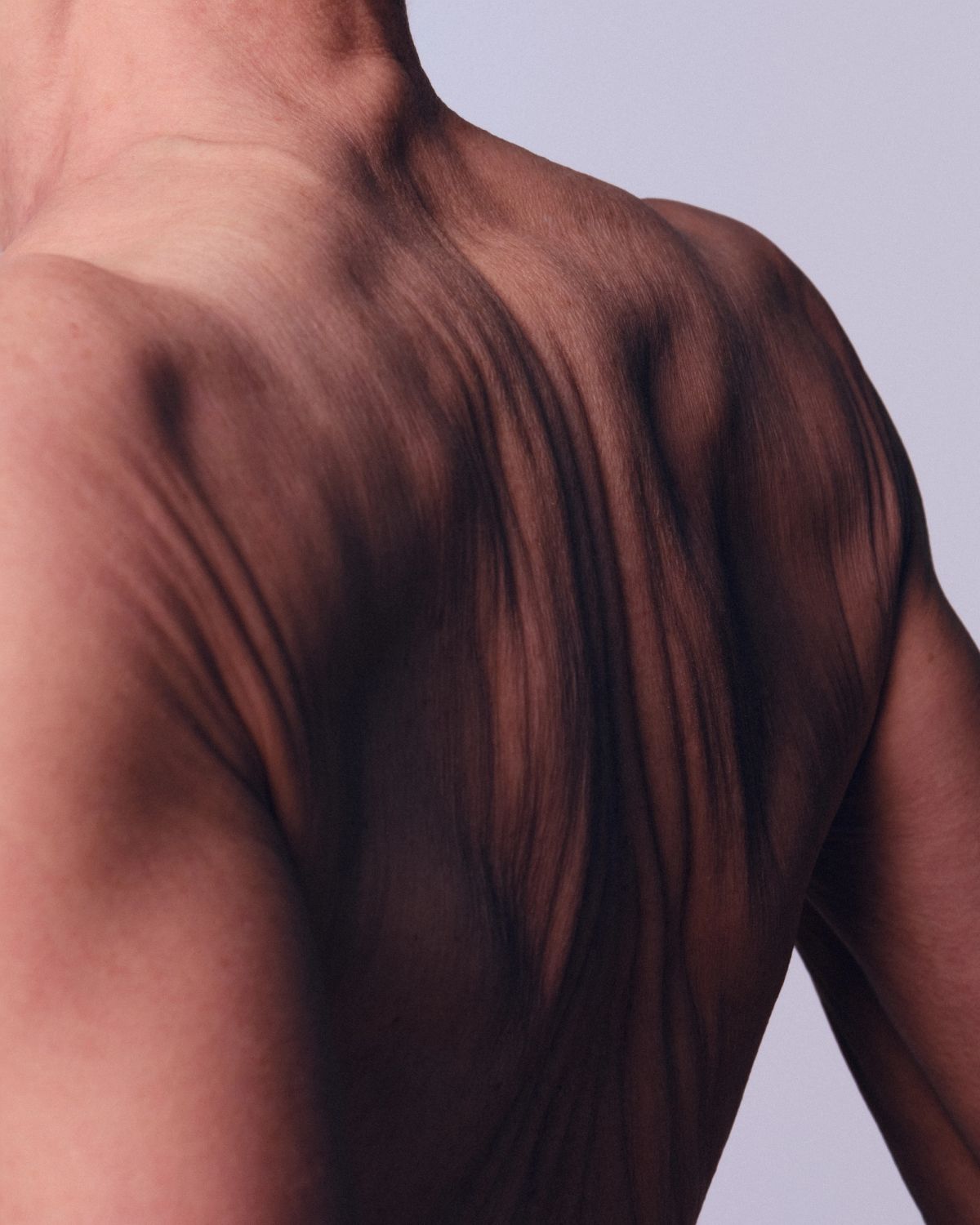 creased skin on a womens back