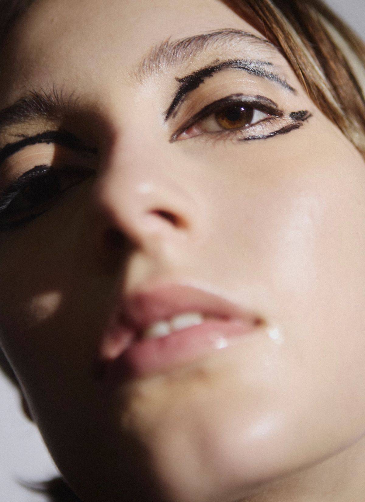Extreme close up of models face