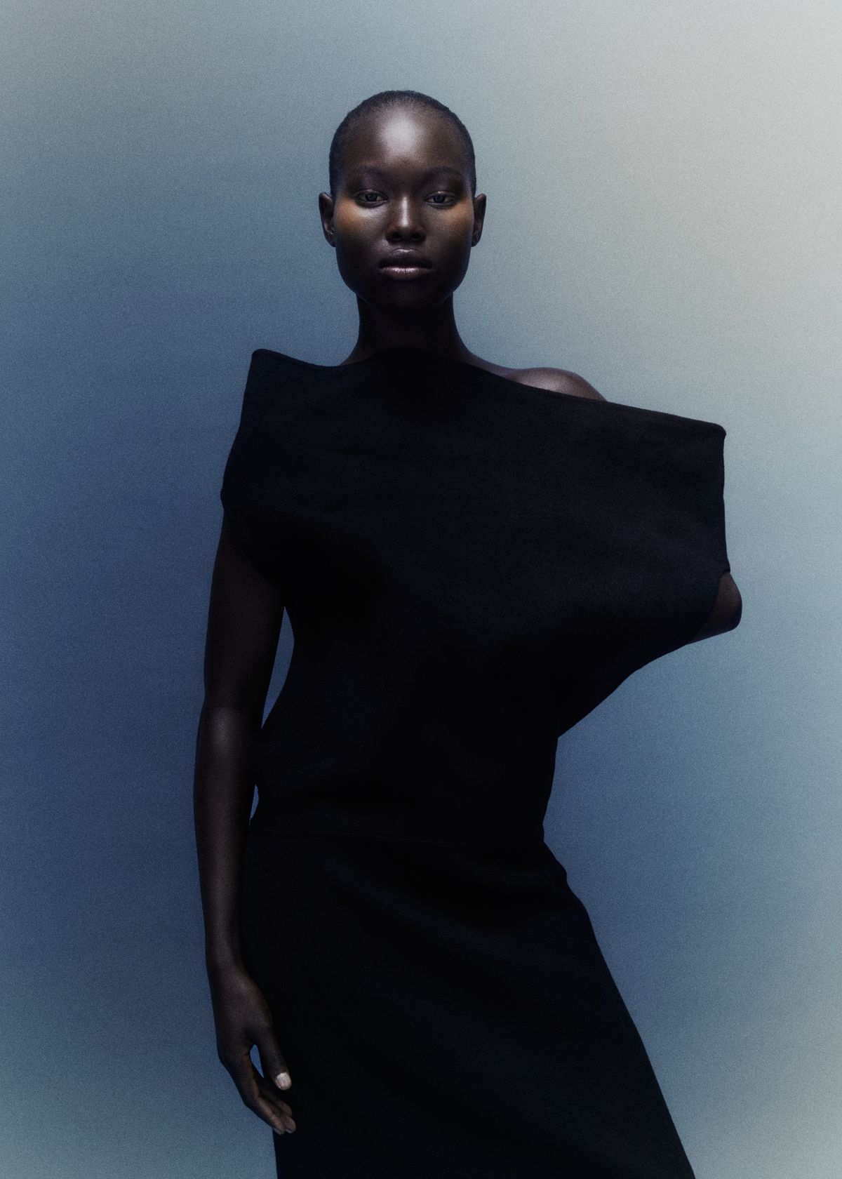 orange cheeks cos asymetic dress 