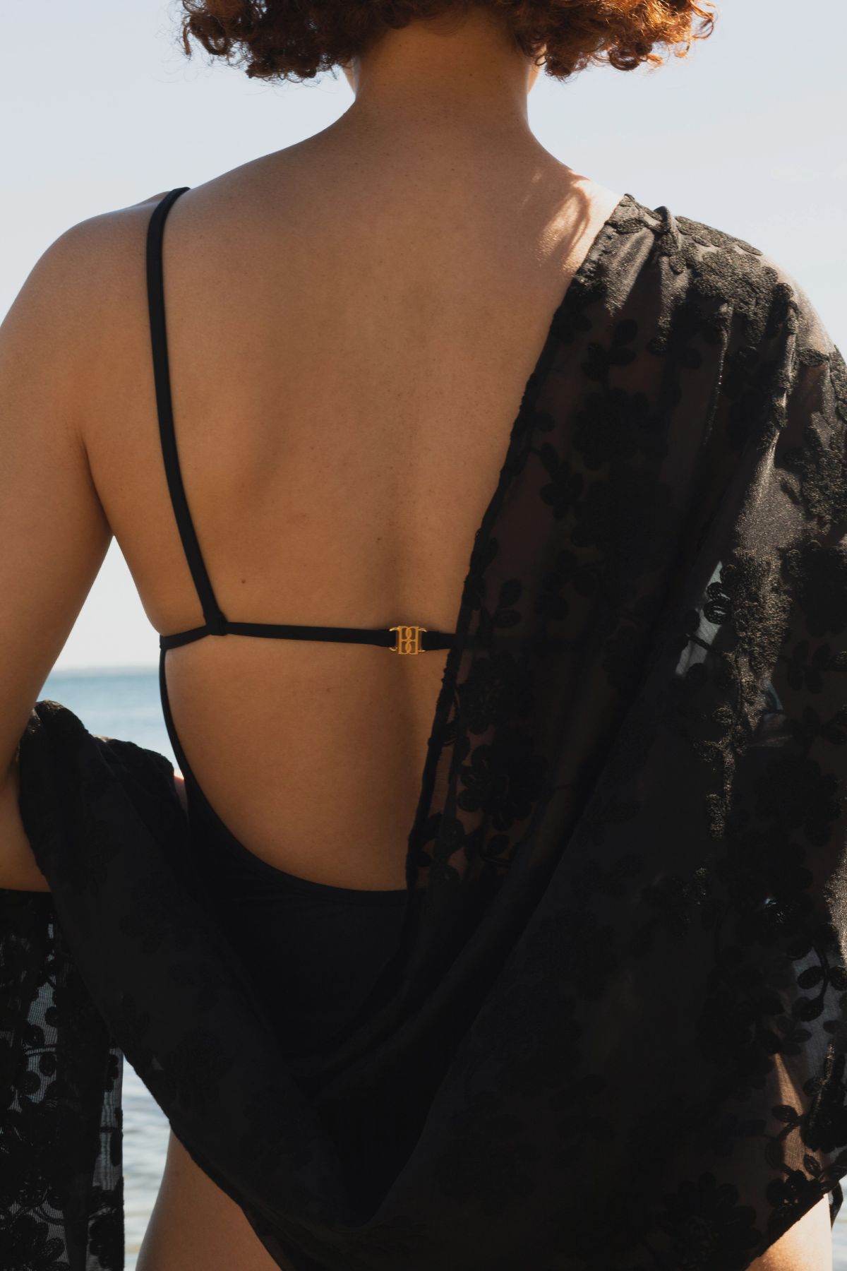 back shot of women wearing swimsuit