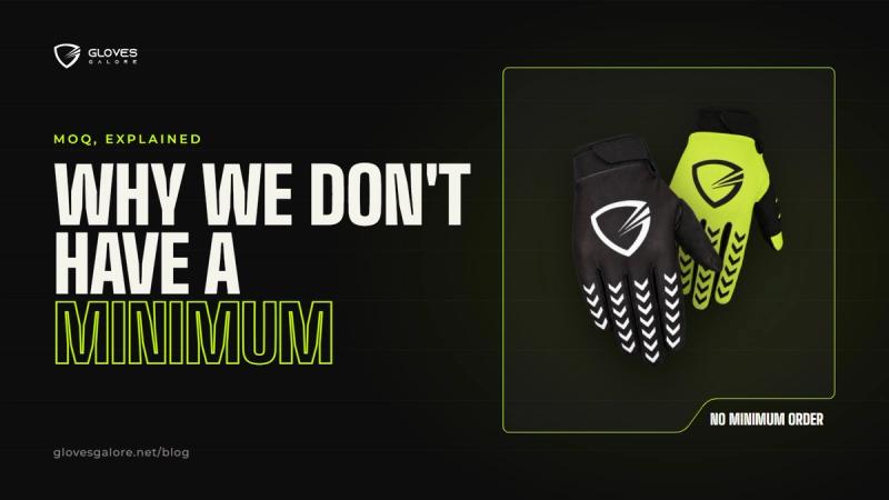 Stealth Arrow and Volt Arrow custom gloves by Gloves Galore, with the headline Why we don't have a minimum