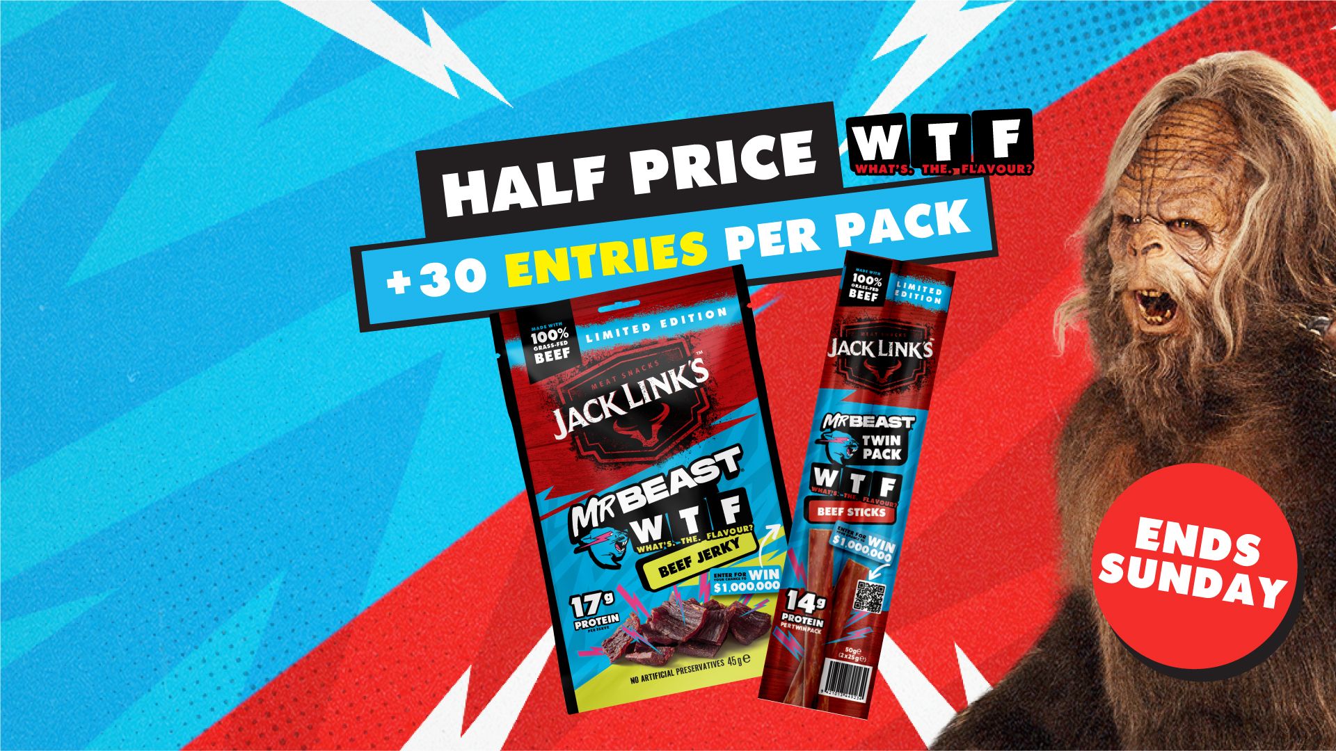 Jack Link's WTF Limited Edition Jerky & Sticks Half Price
