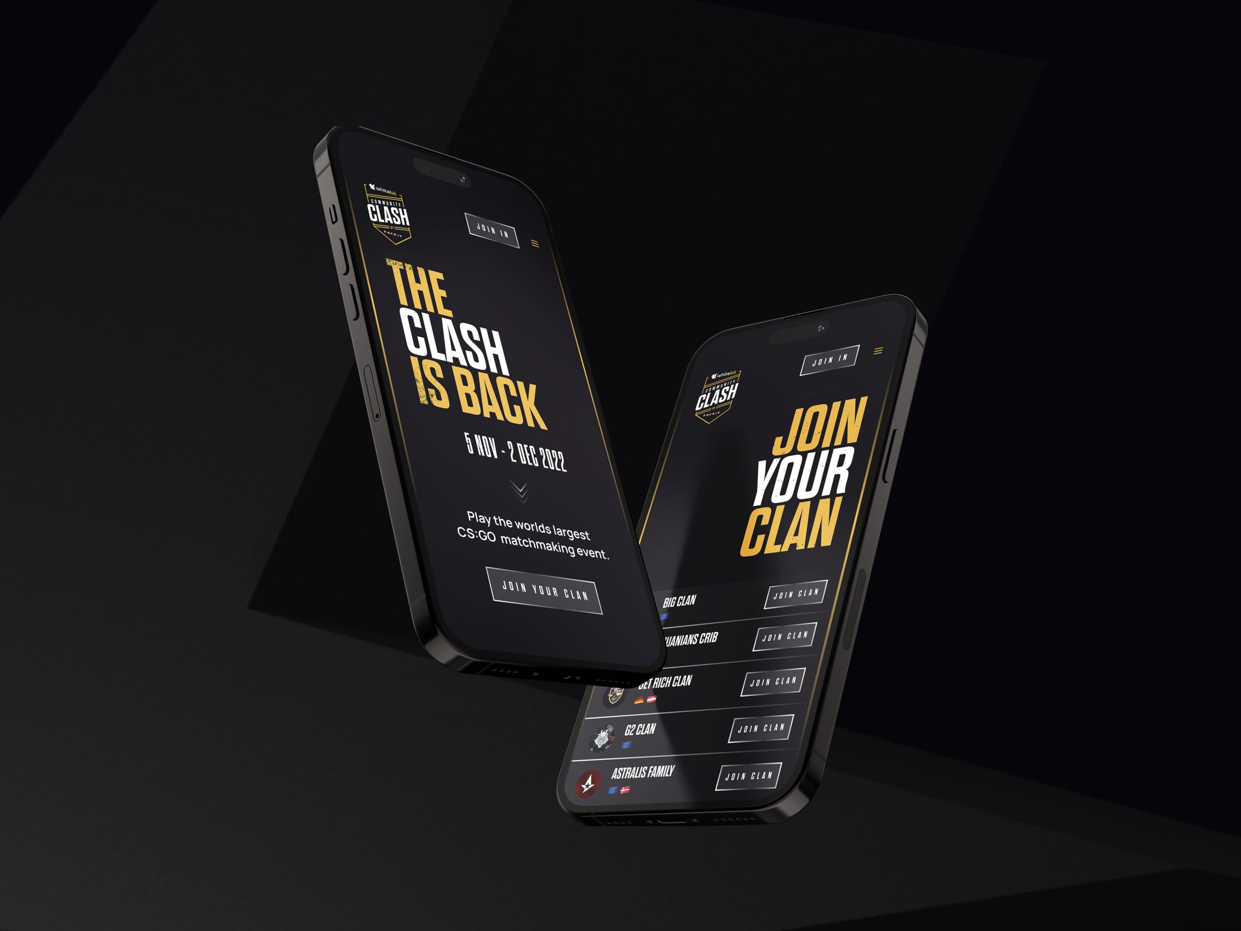 Face it community clash website on a mobile background