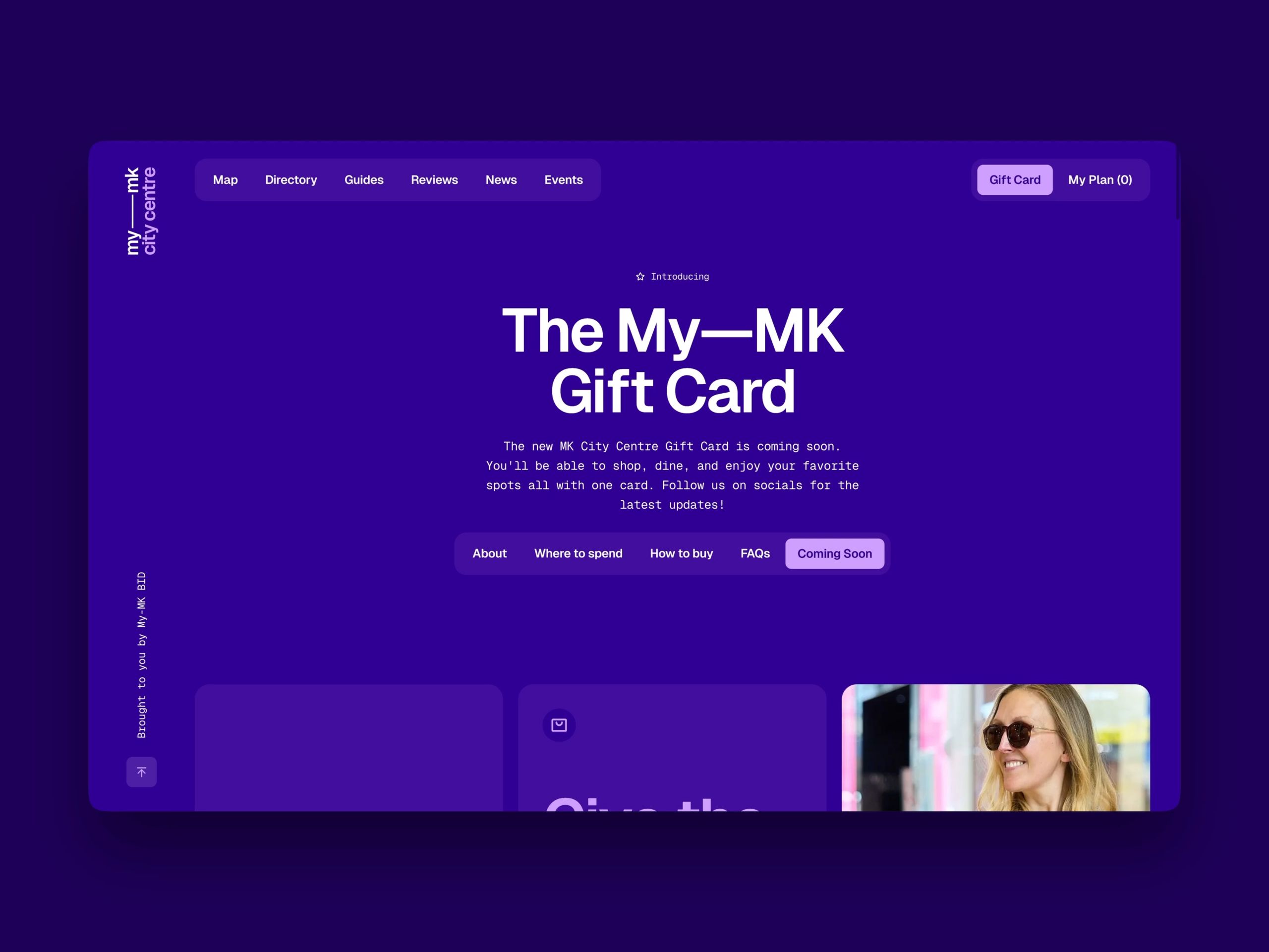 My-MK City Centre Website Gift Card Page Video