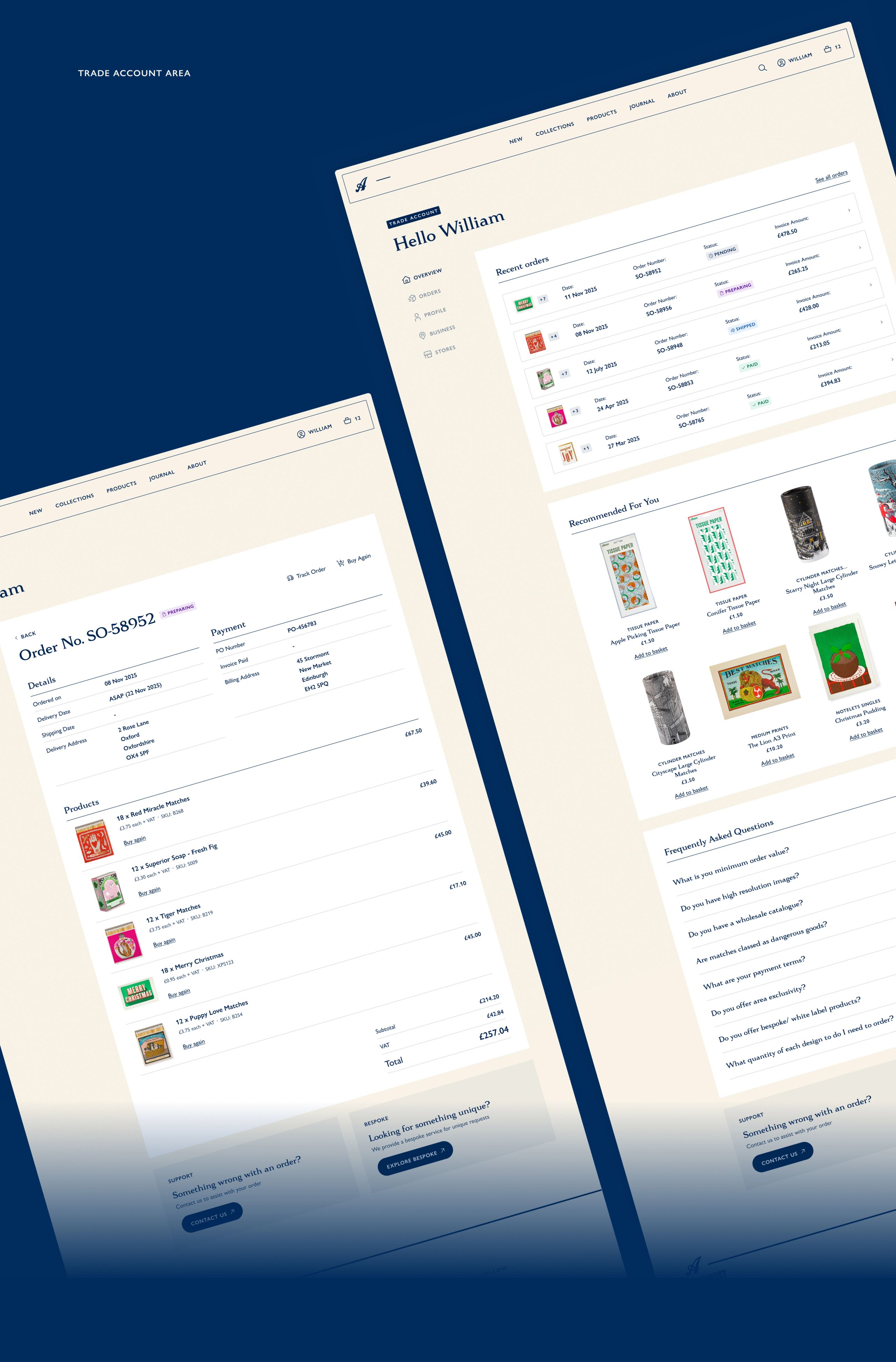 Archivist Trade Account Area