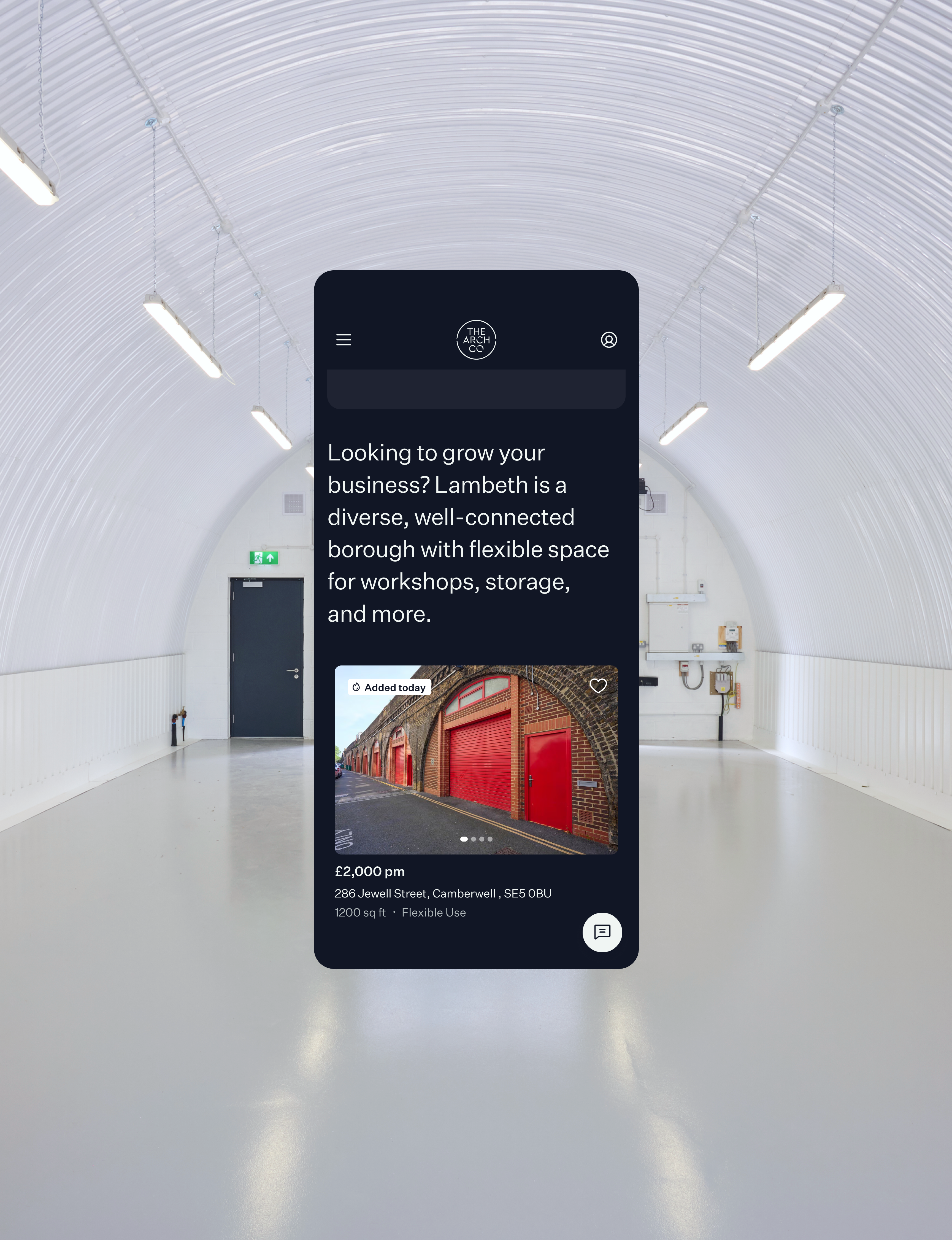 The Arch Company Mobile of the homepage