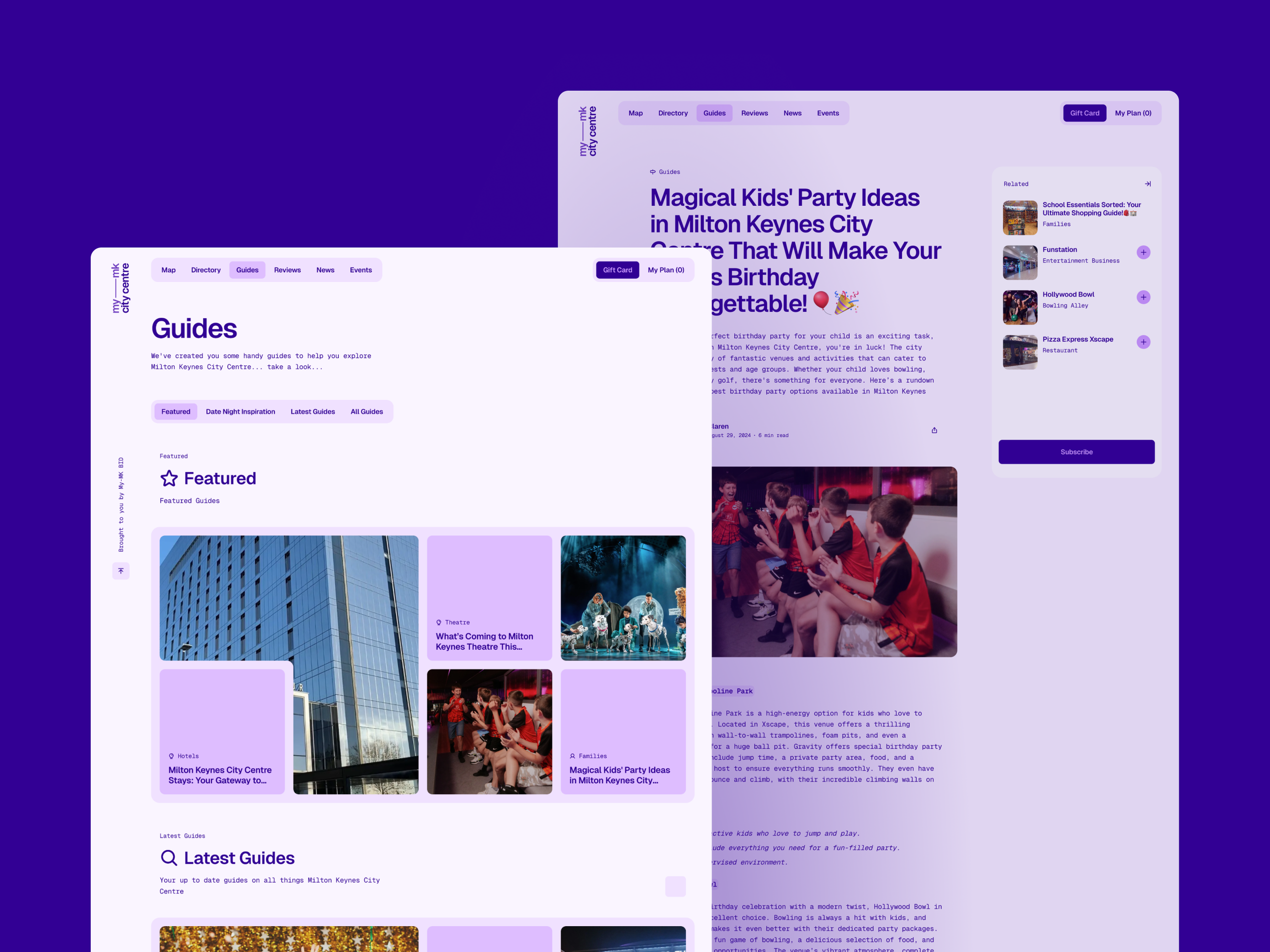 My-MK City Centre Website Guides Page