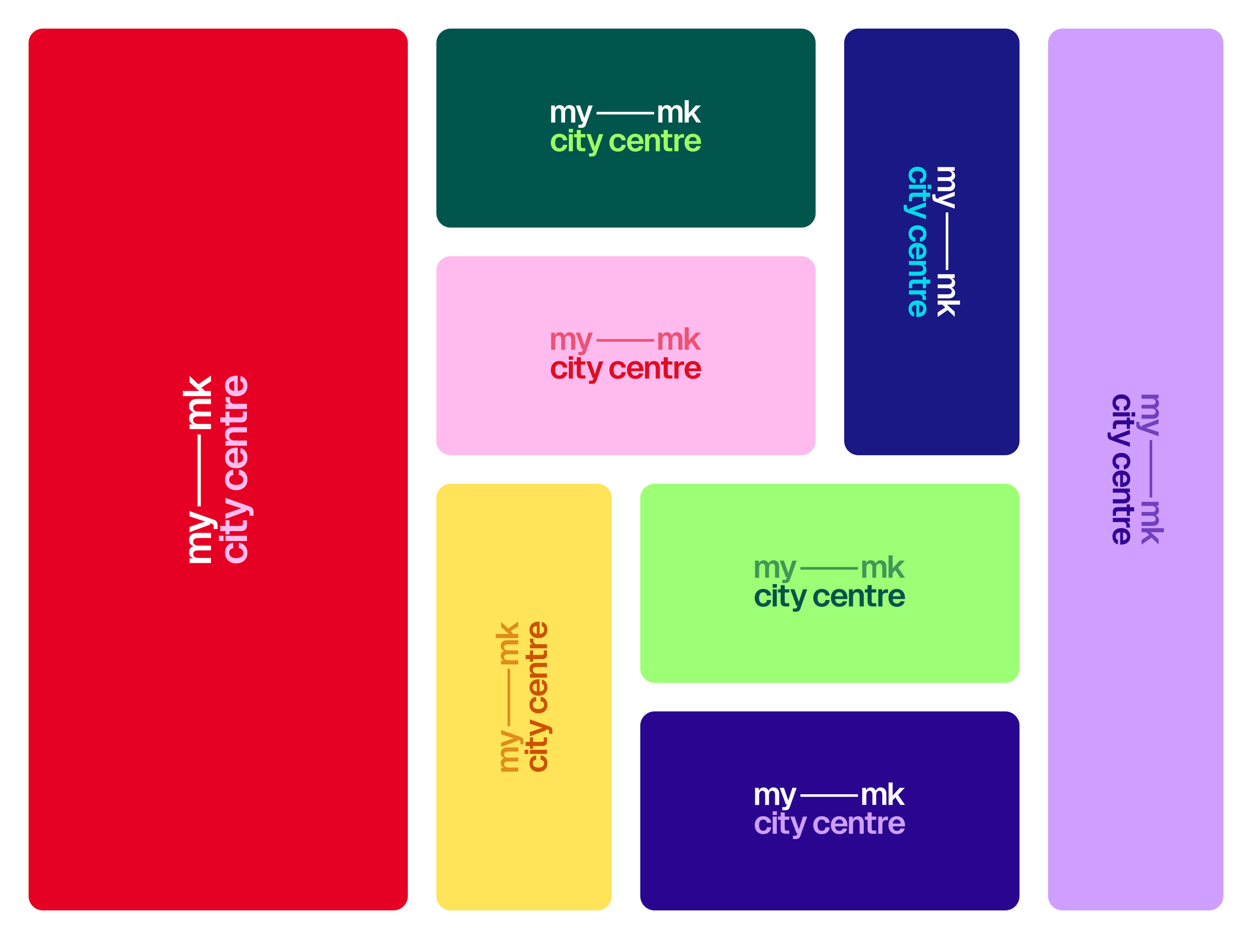 My-MK City Centre Brand Logo Grid by Colour