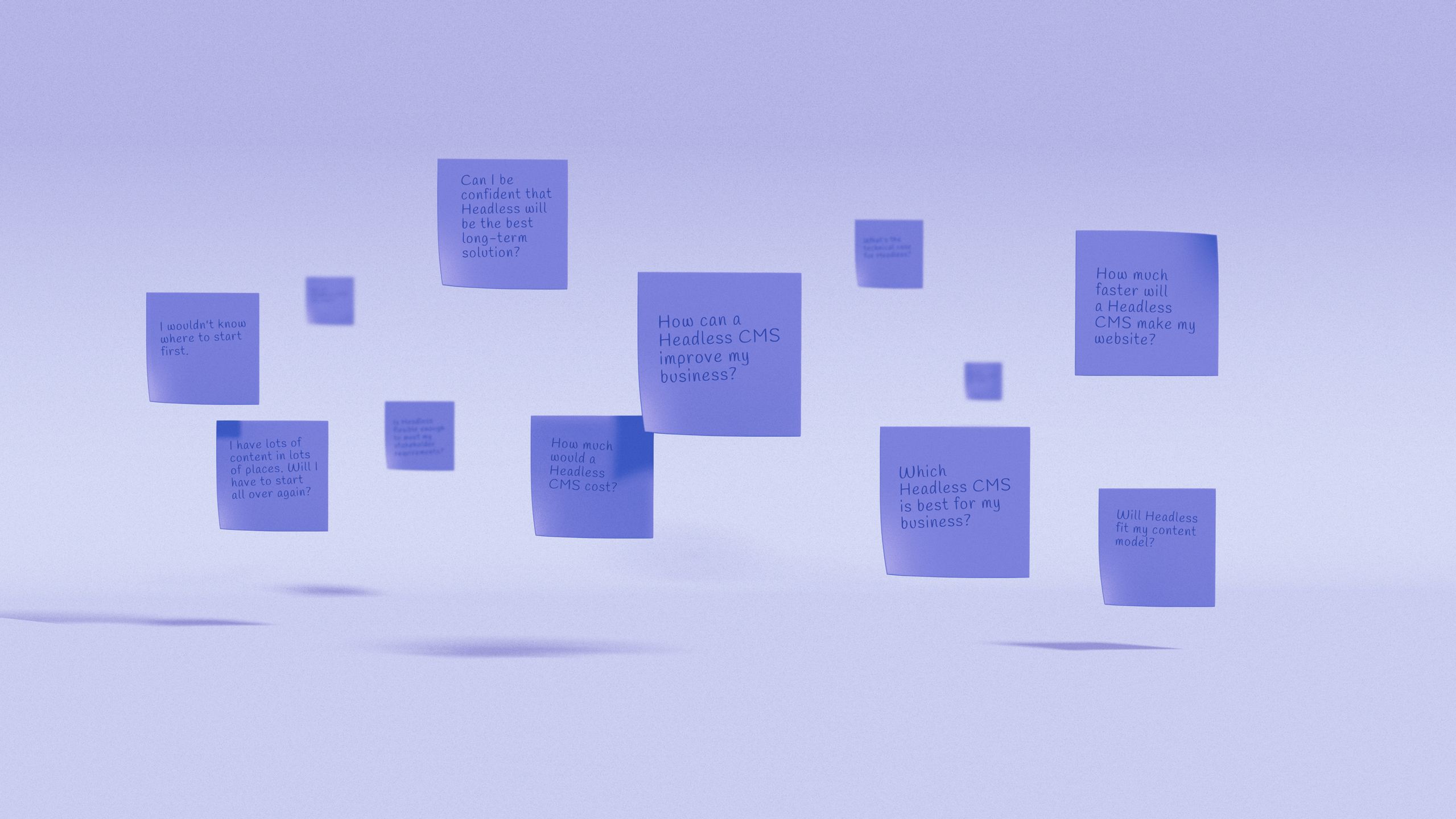 Post note wall of questions about a Headless CMS