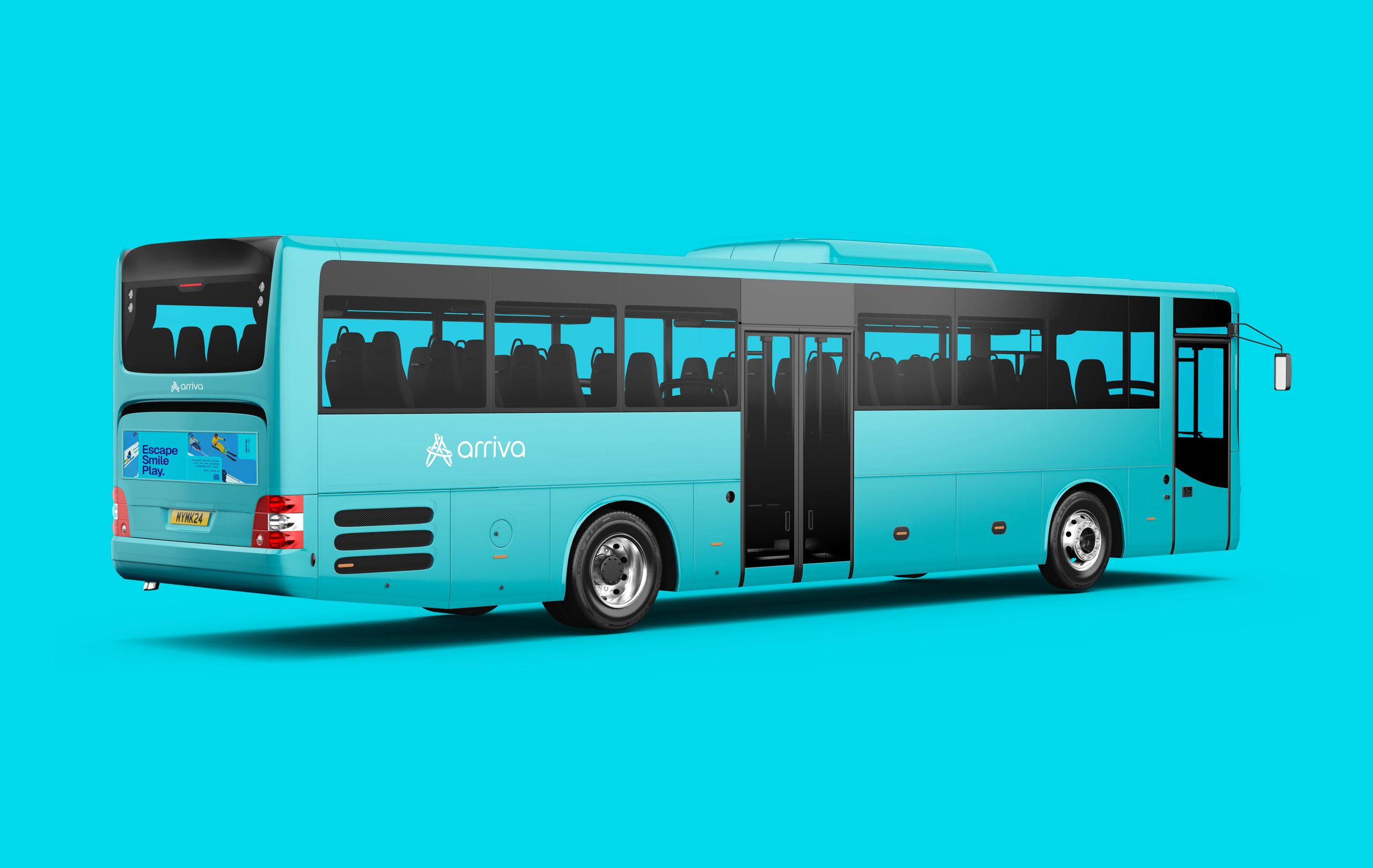 My-MK City Centre Brand Posters Mockup on a Bus