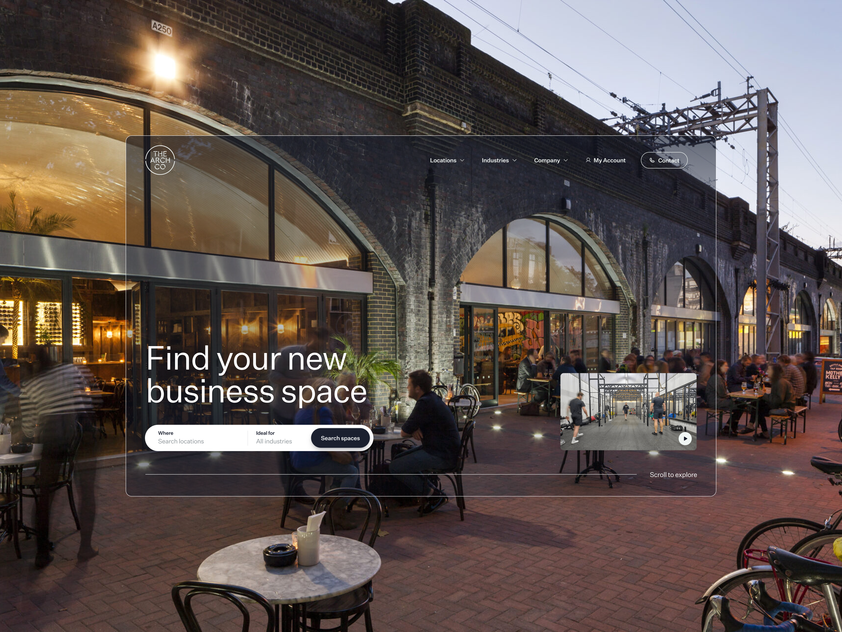 The Arch Company Homepage Hero on Desktop