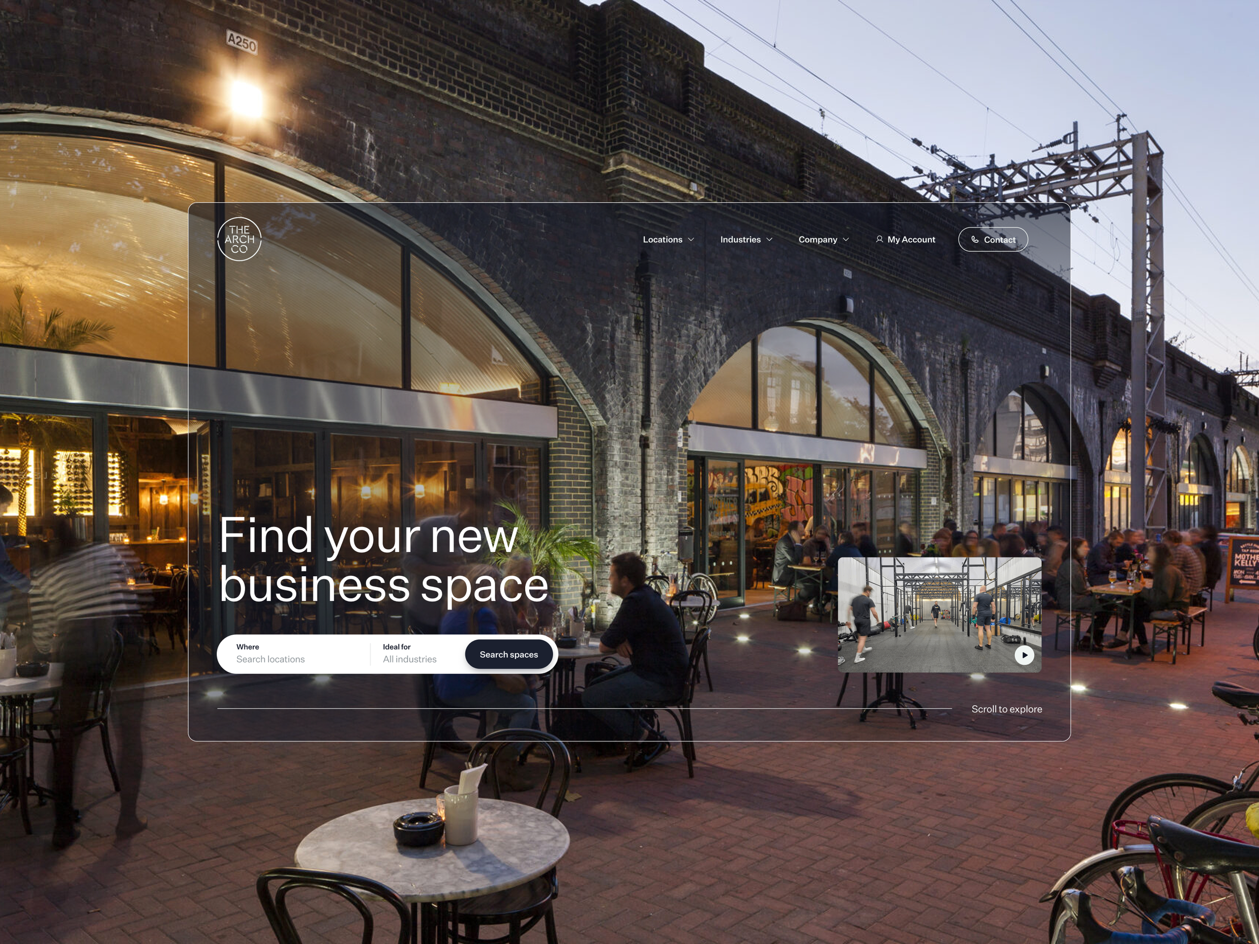 The Arch Company Homepage Hero on Desktop