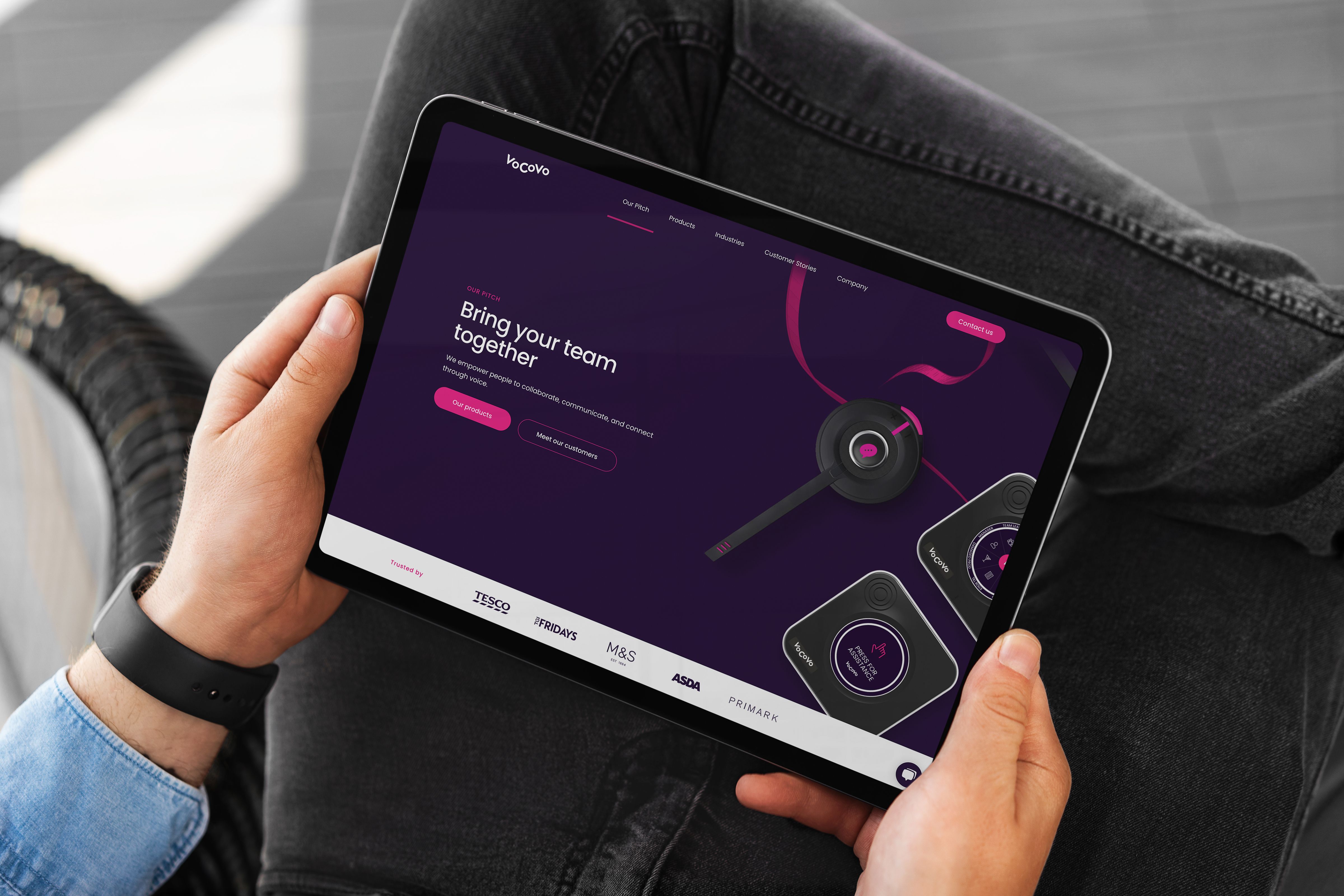 VoCoVo website on iPad