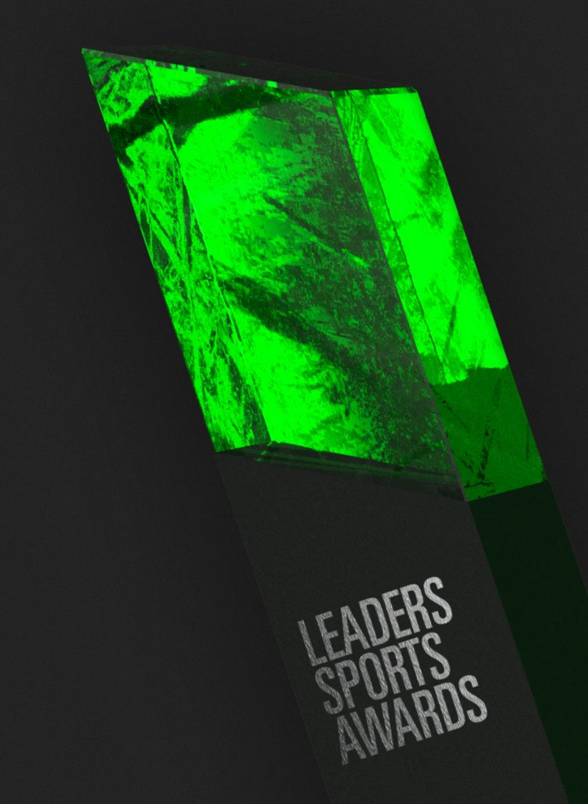 Leaders Sports Awards 2021 close up of trophy