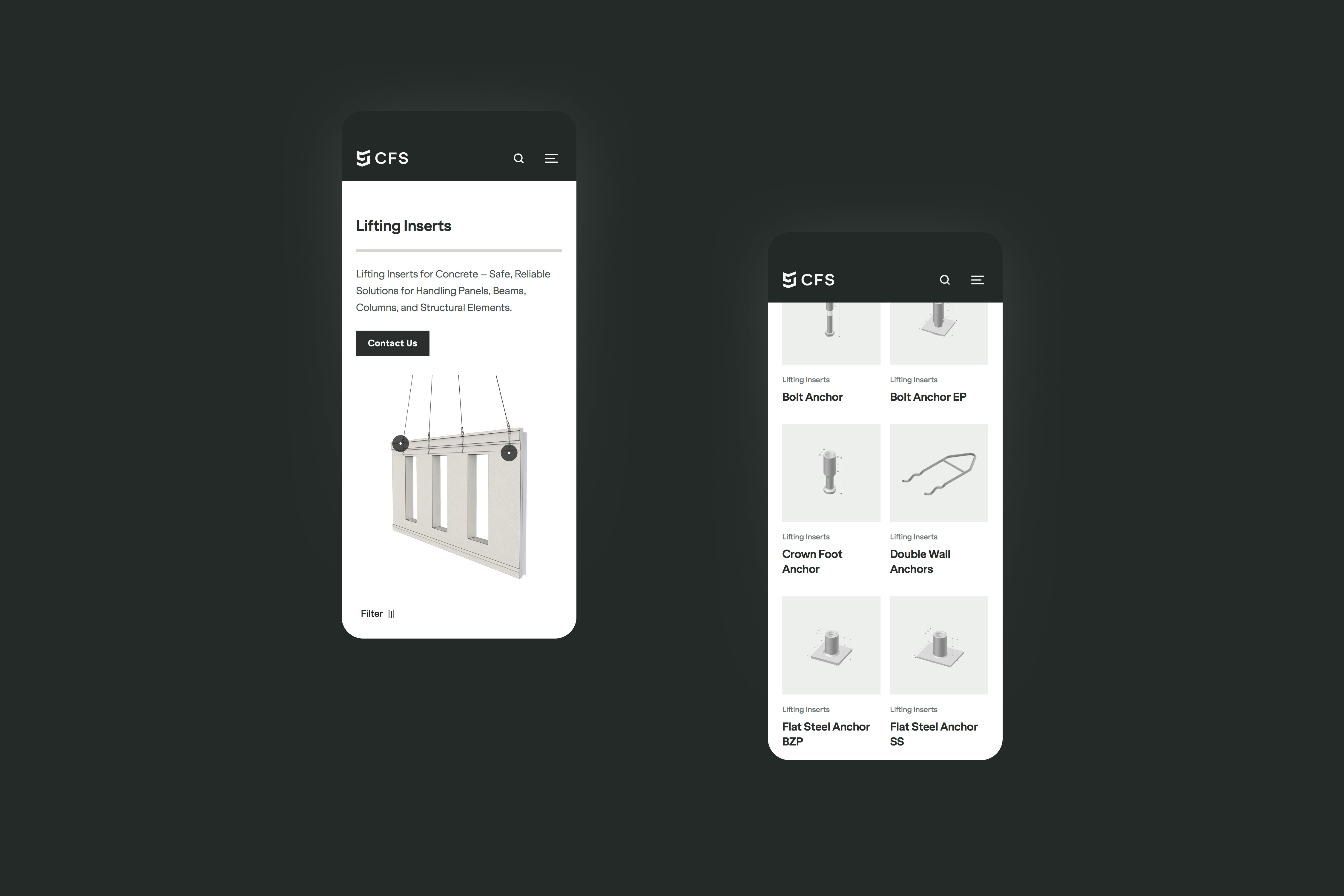 CFS Product Category Page Mobile Design