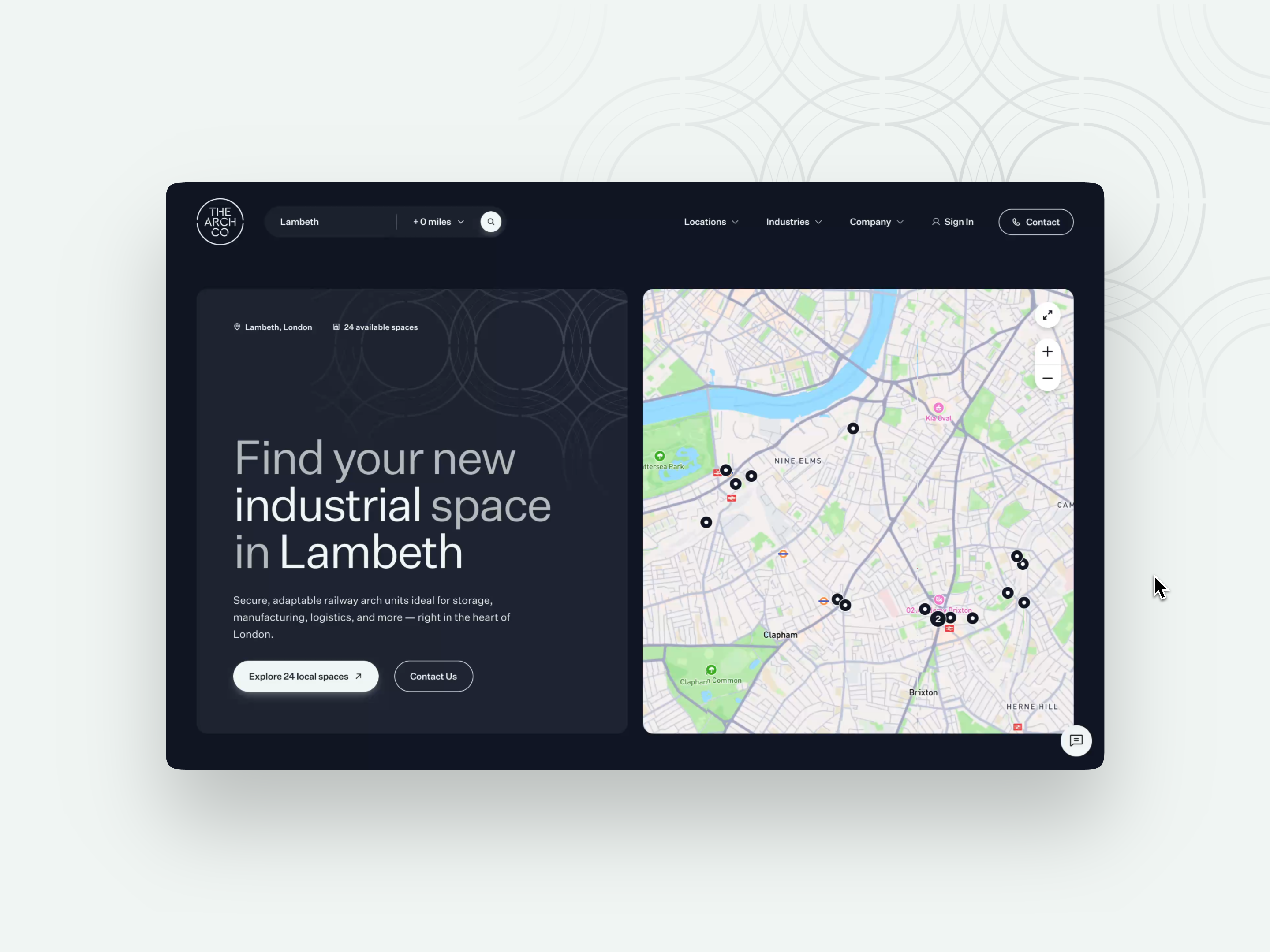 The Arch Company Location Specific Industry Landing Page Desktop Walkthrough