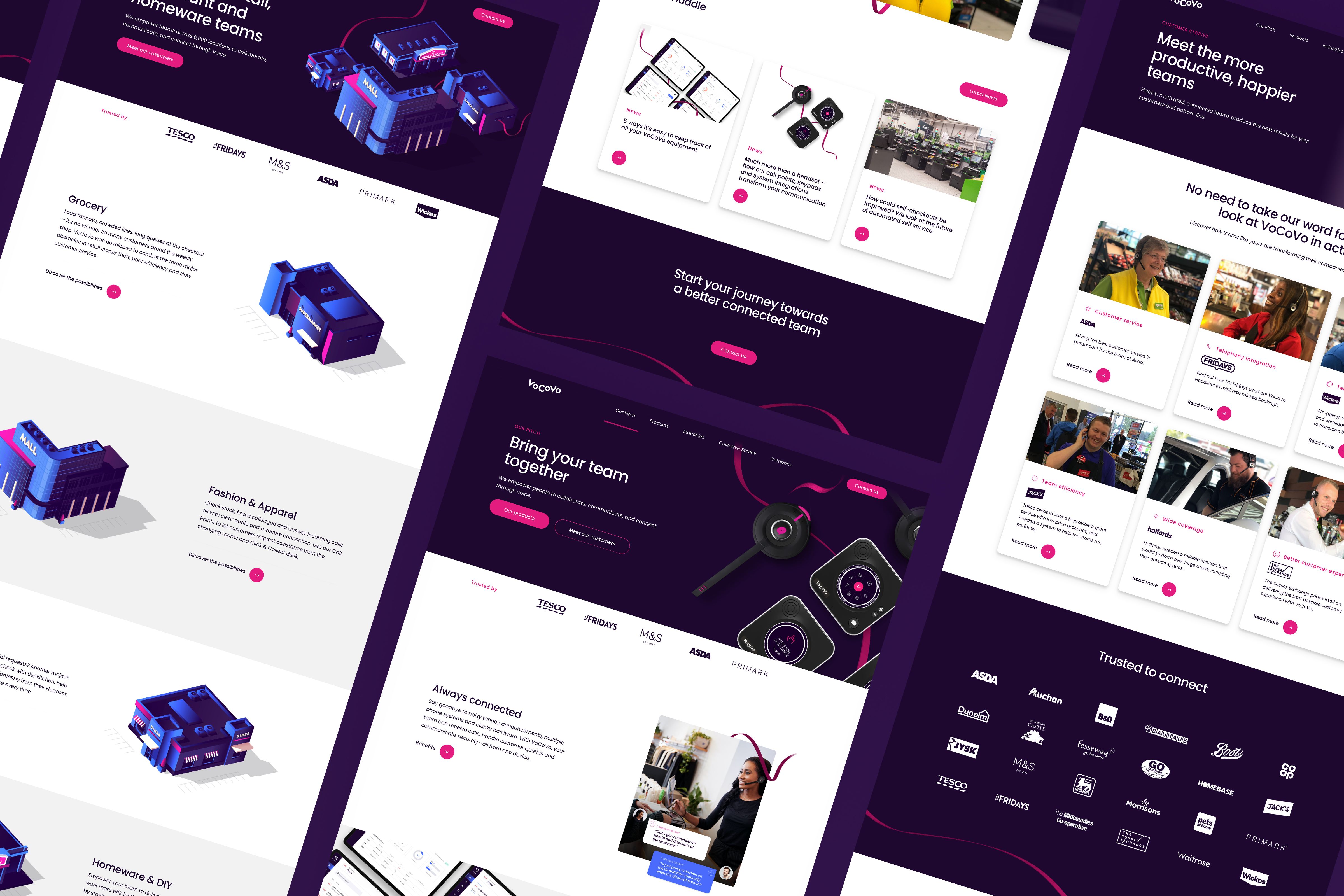 VoCoVo website screens