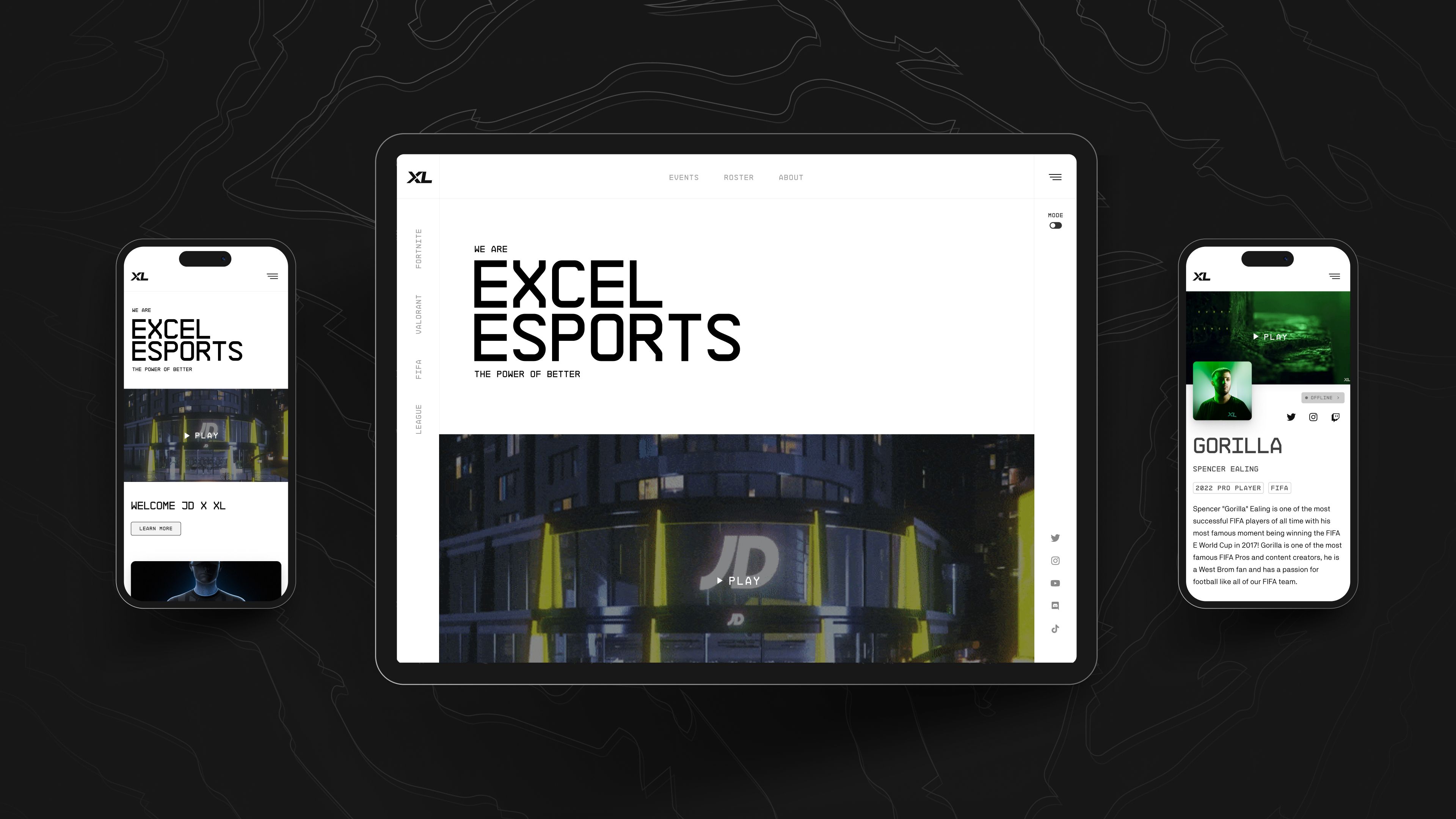 XL Website at responsive sizes