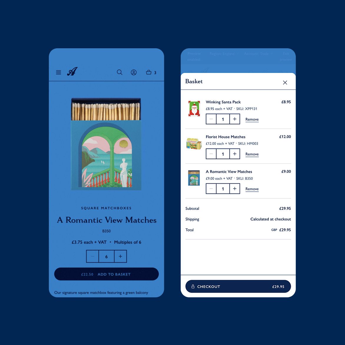 Trade checkout experiences