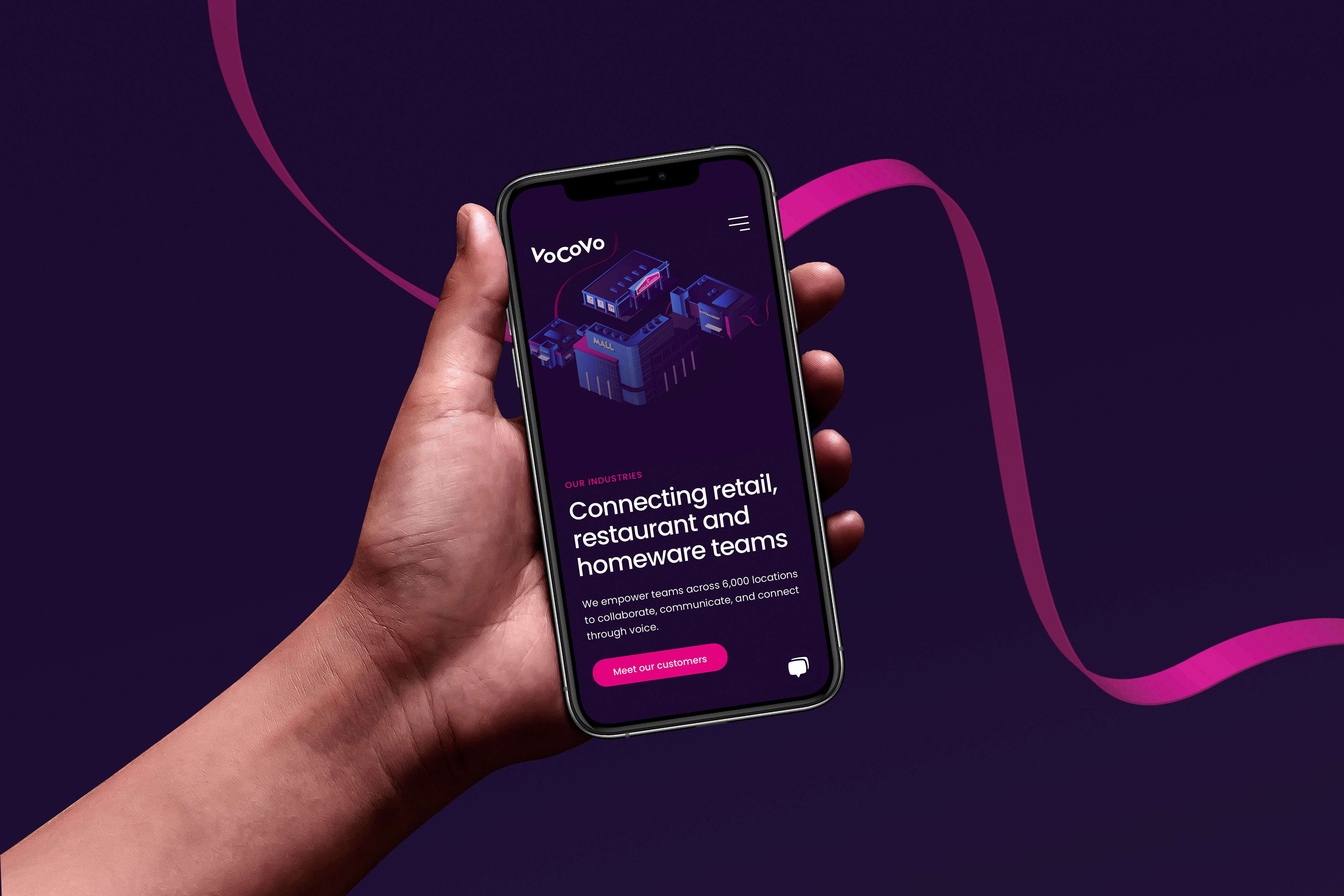 VoCoVo website on mobile