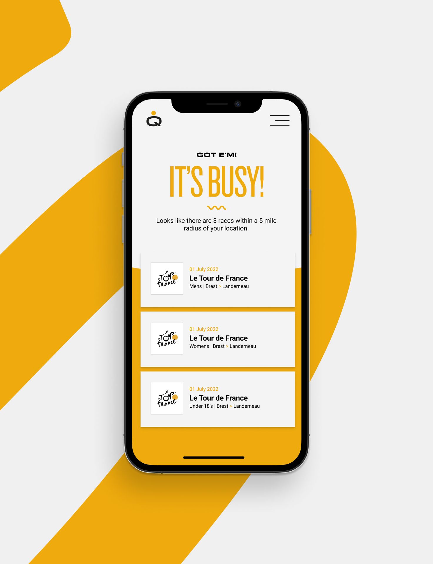 Qorate mobile app events found