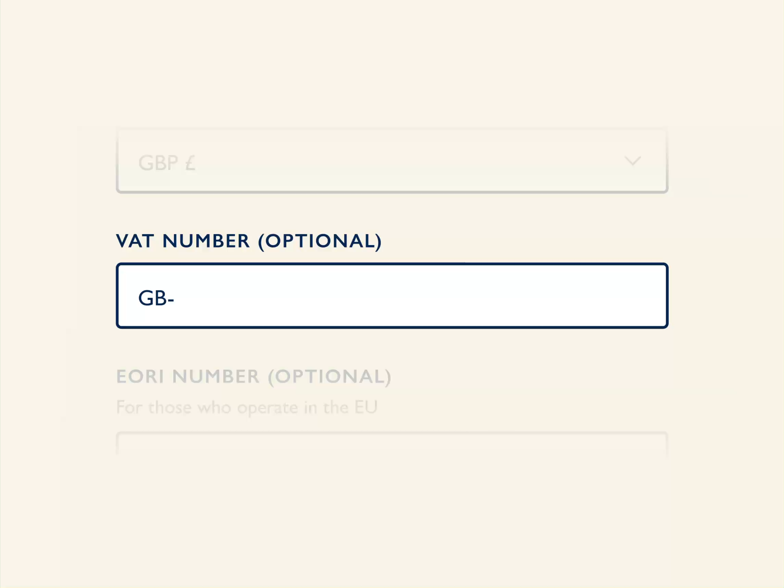 Archivist Trade Application VAT Number validation