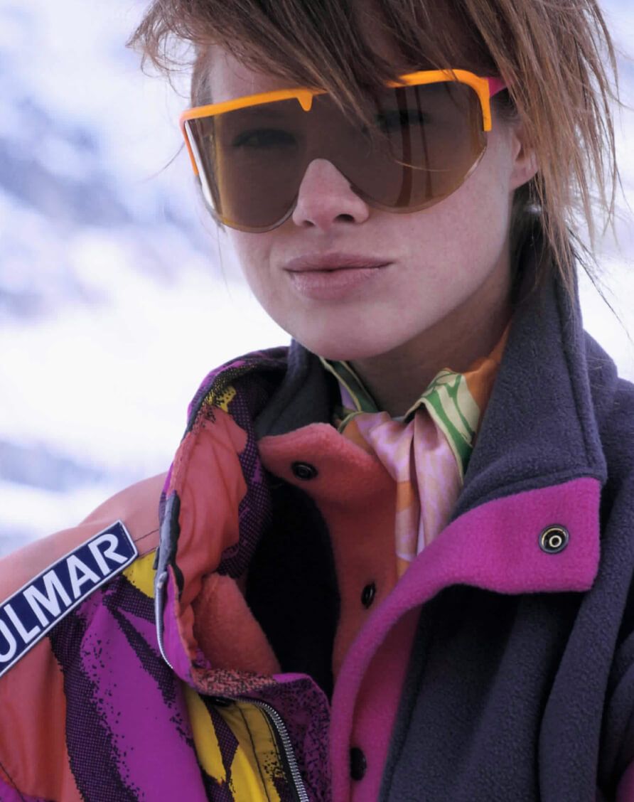 close-up of a woman in the mountains