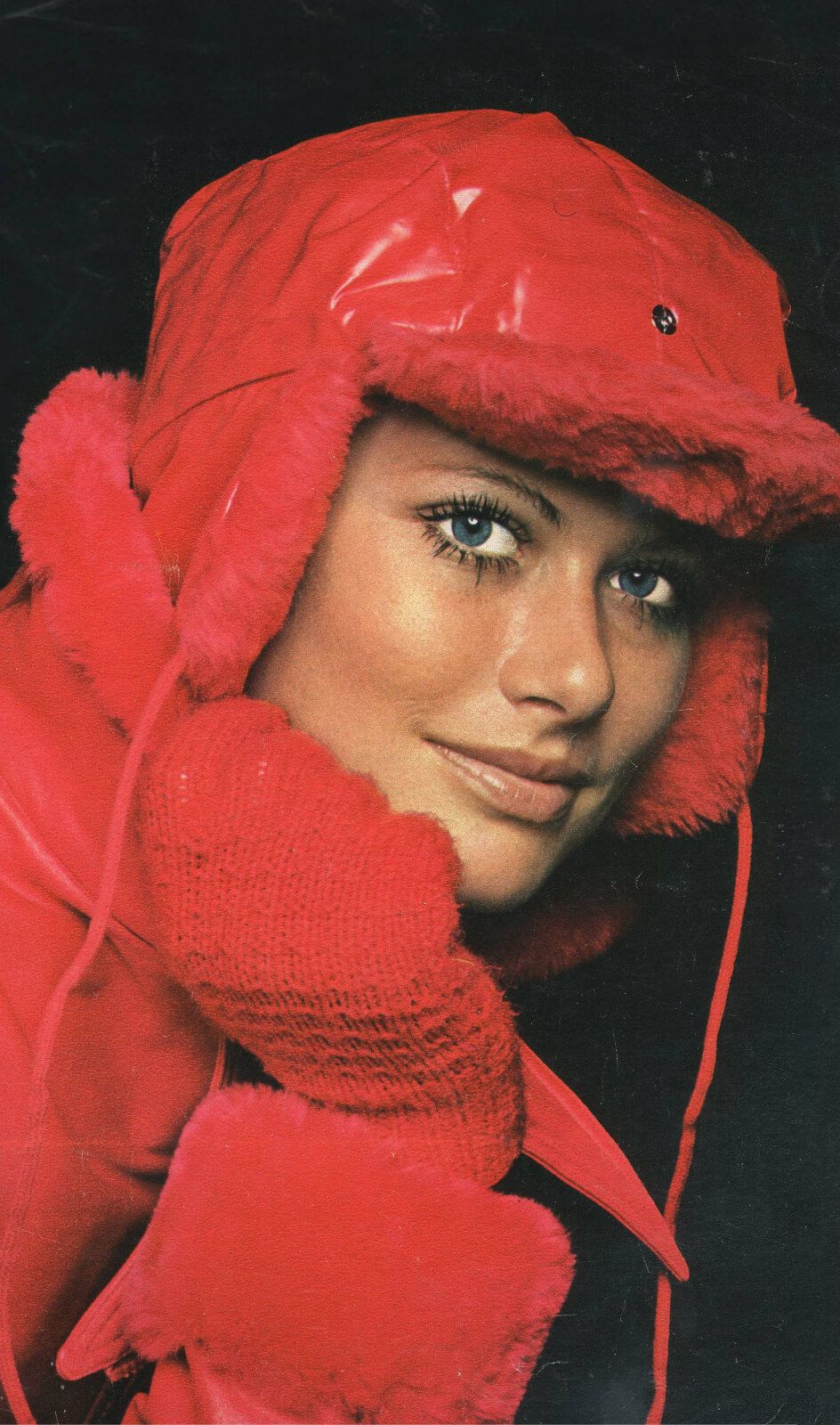 close-up of a woman with a red coat