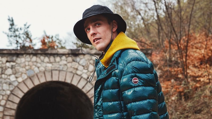 man with blue jacket