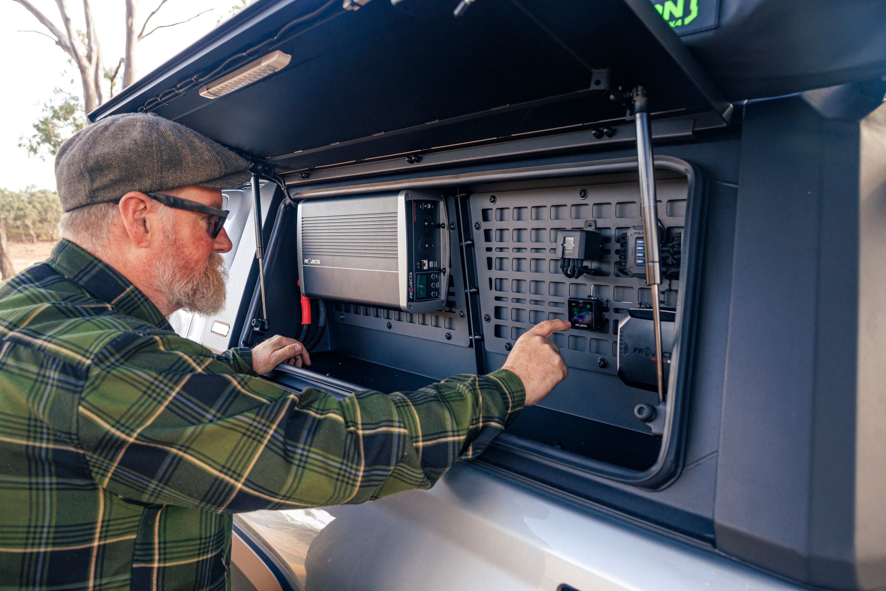 The Projecta power system installed in the 2026 Toyota HiLux canopy