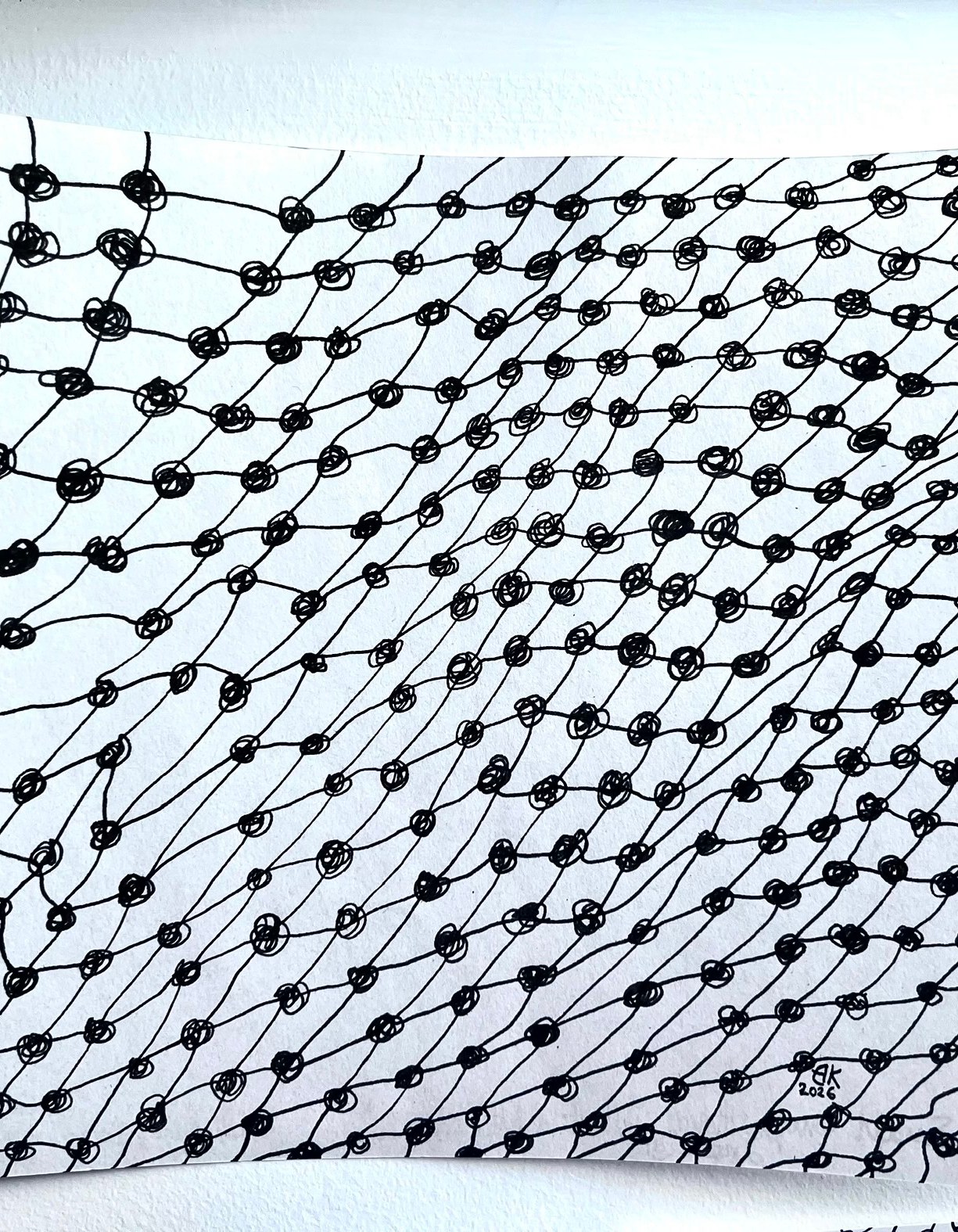 Meshy drawing no.4, artist sketch, A4