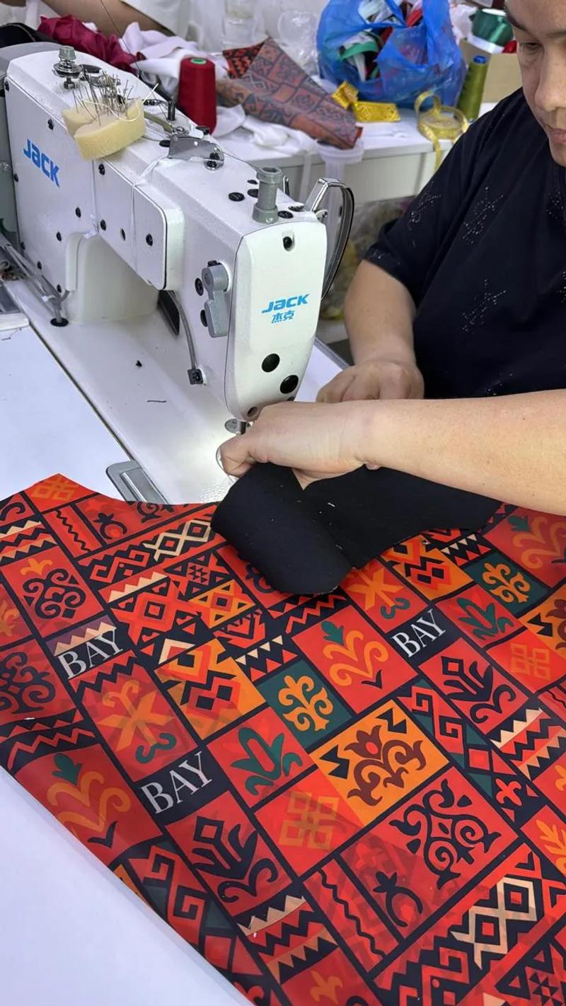 BAY fabric under the sewing machine