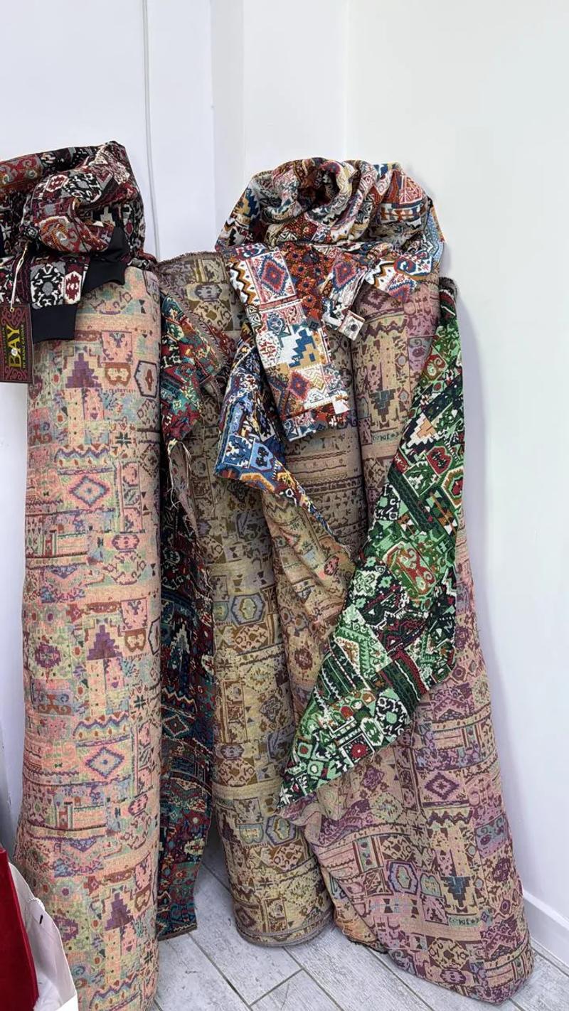 Rolls of patterned fabric