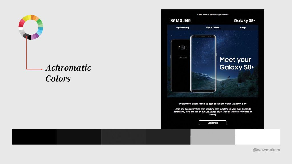Samsung here blended their product image smartly with an anamorphic layout, making it look more artistic.
